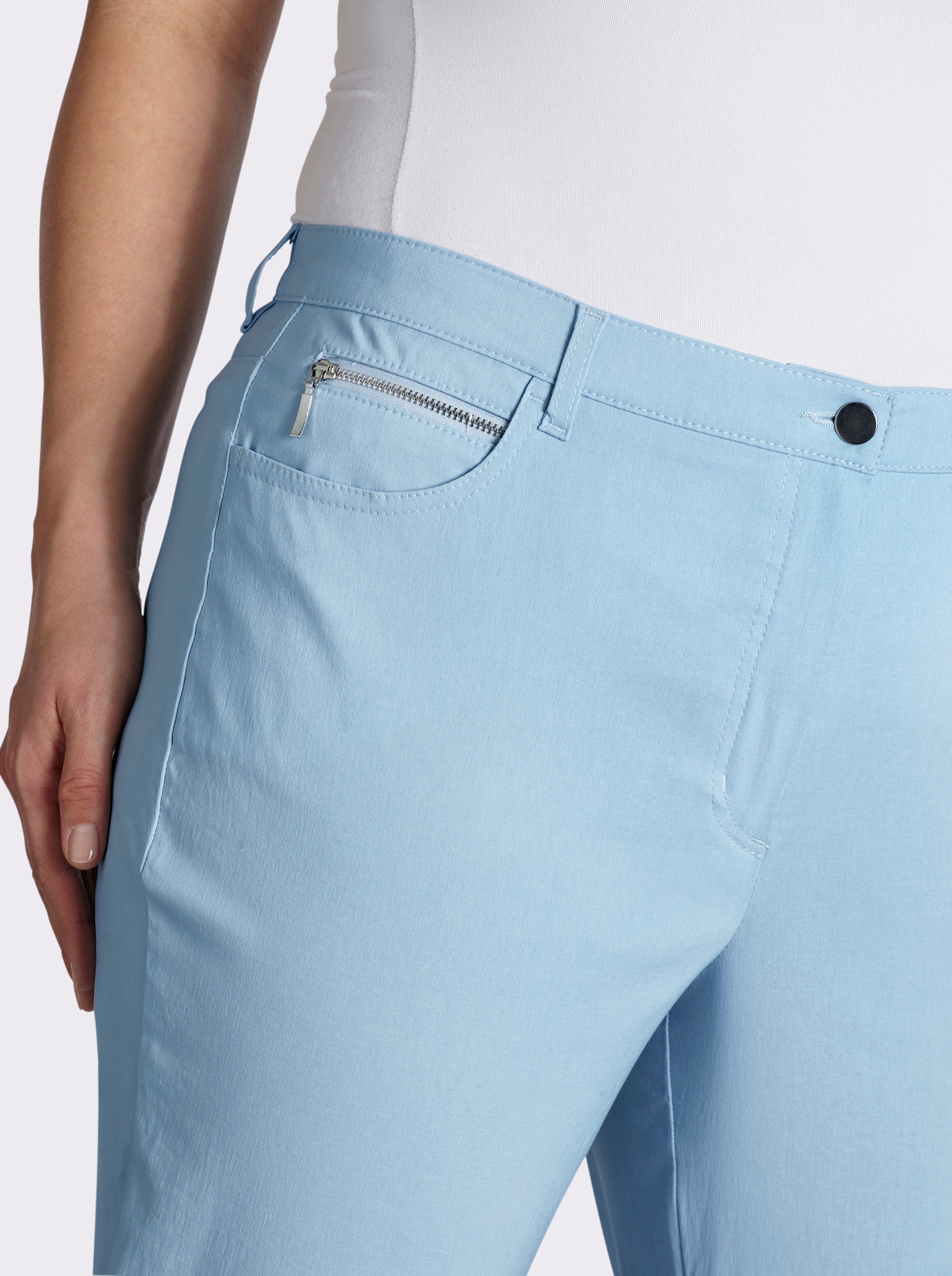 Stehmann Comfort line Stretch-Hose mit Zier-Taschen vorne - bleu