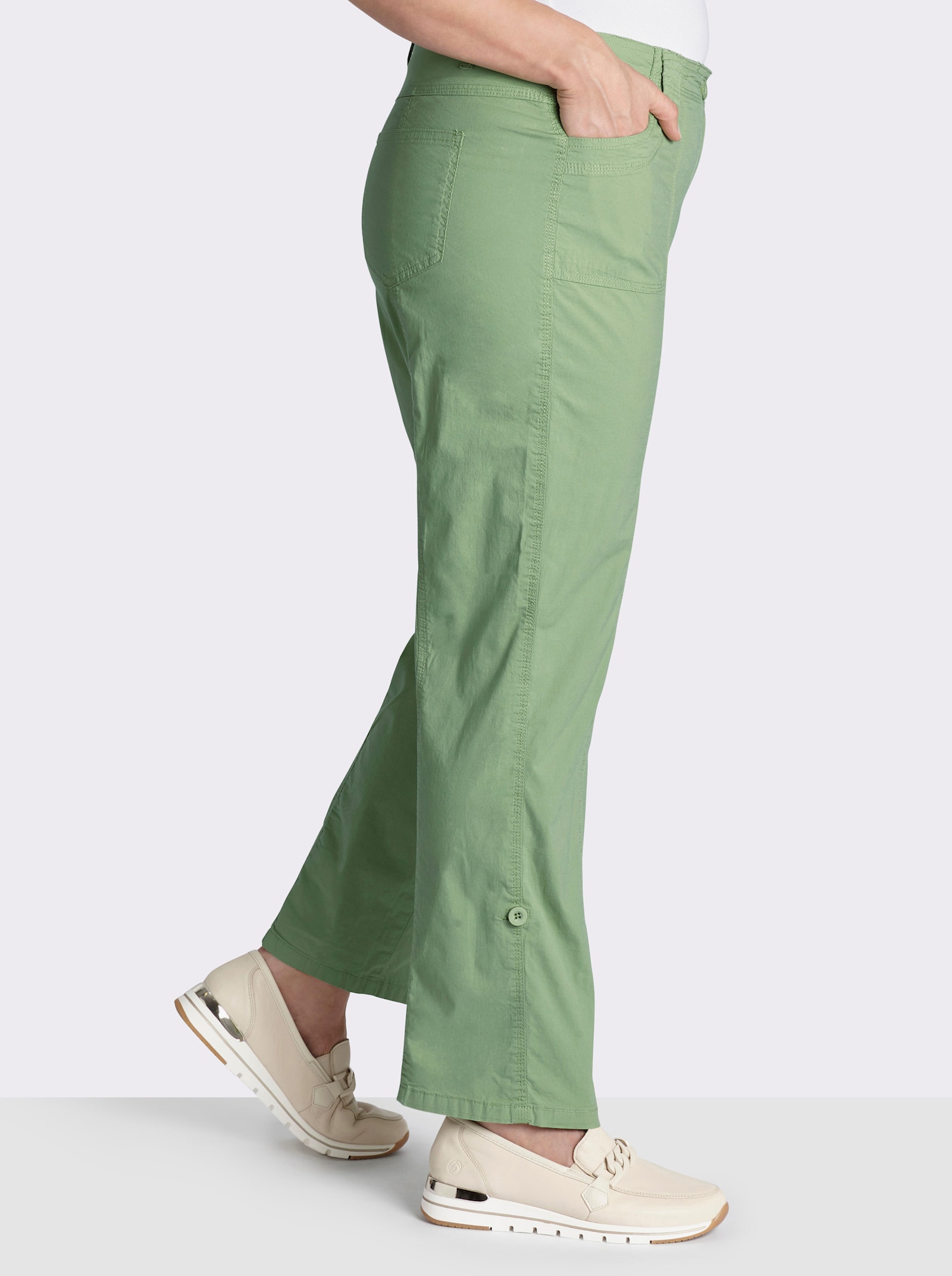 Hose mit krempelbaren Beinen - eucalyptus