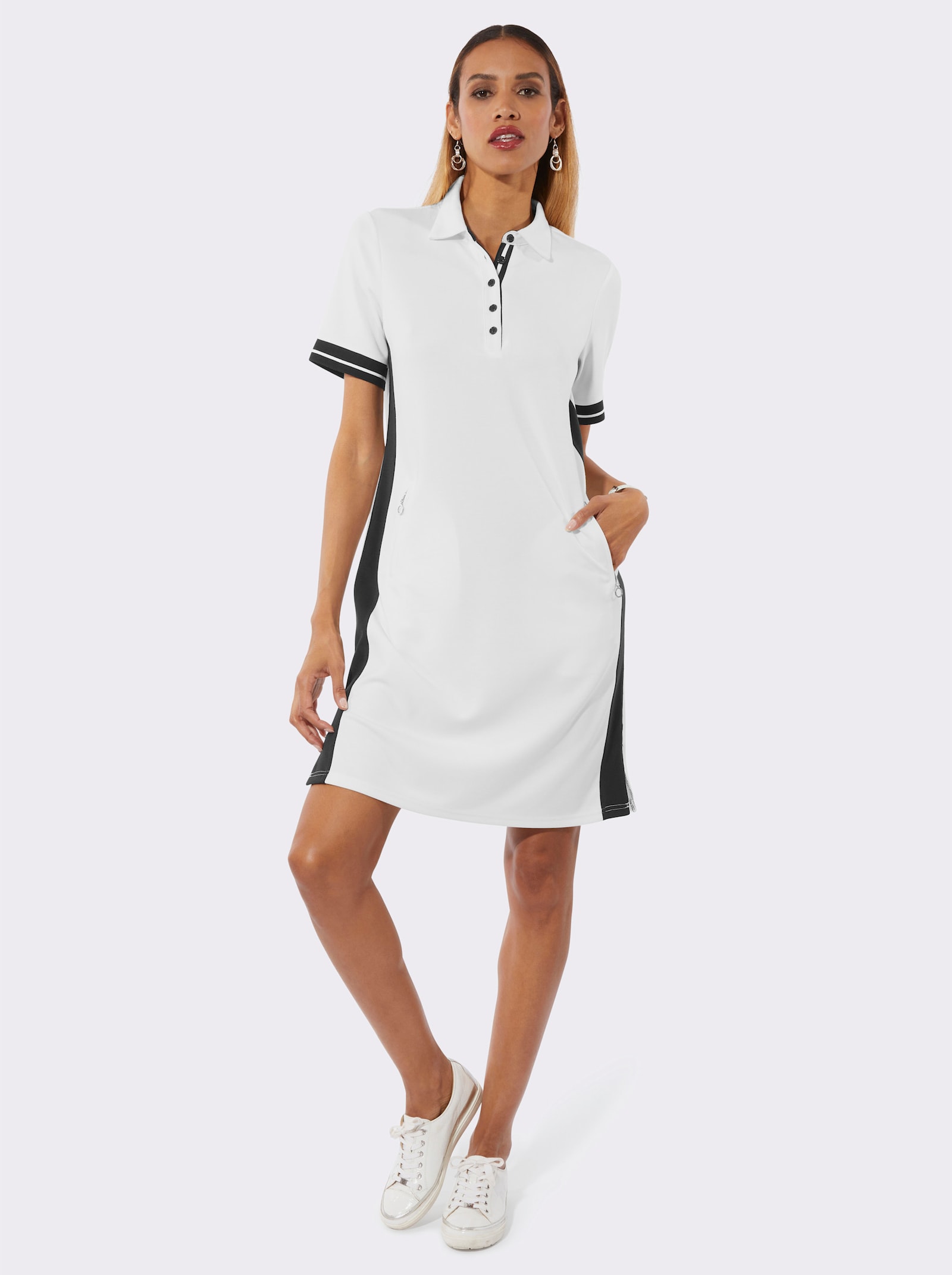 Polokleid mit Modal (TENCEL) - weiß