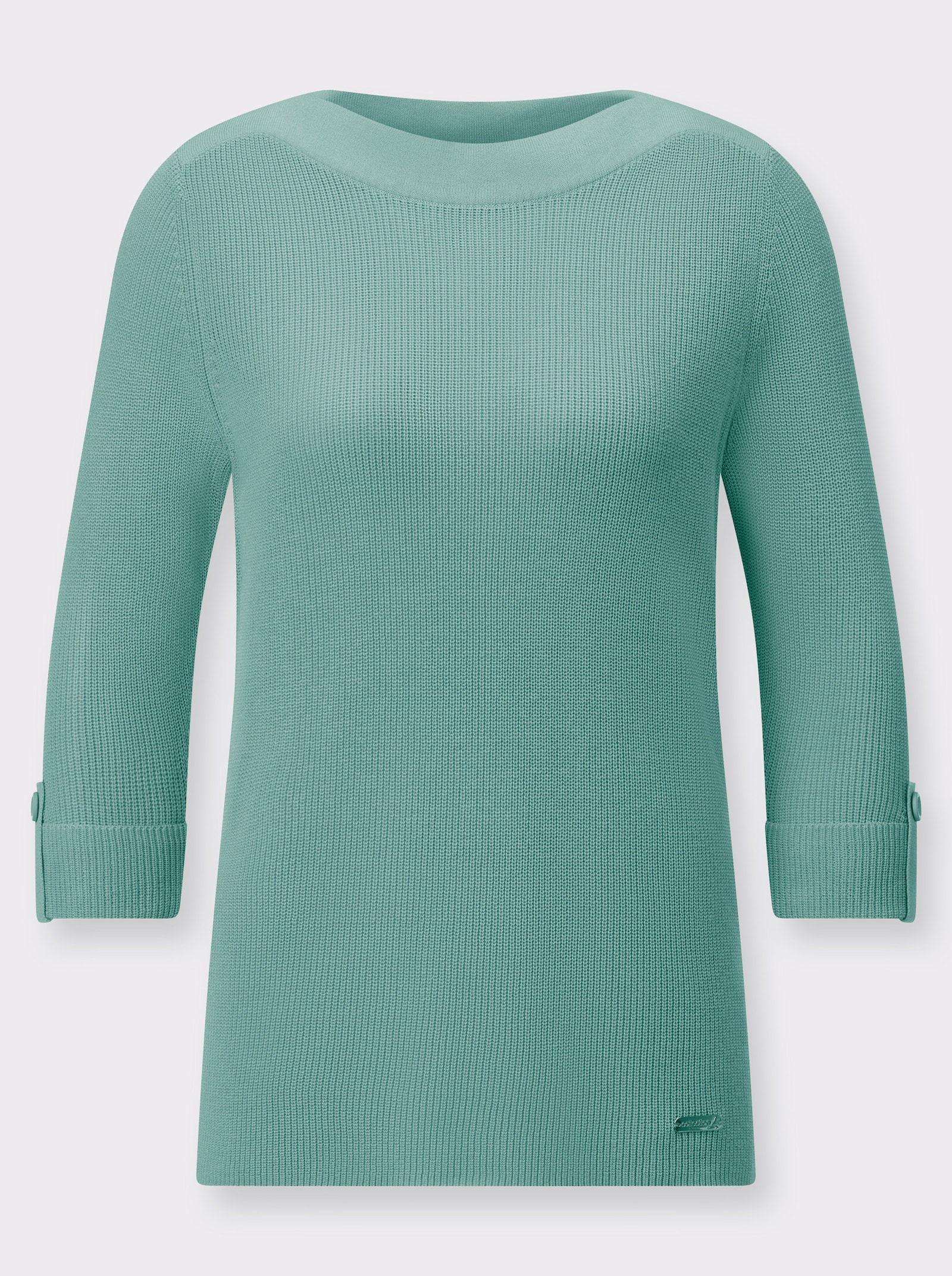 3/4 Arm-Pullover mit U-Boot-Ausschnitt - salbei