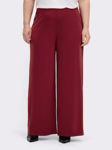 Palazzohose mit Elastik-Bund - dunkelrot