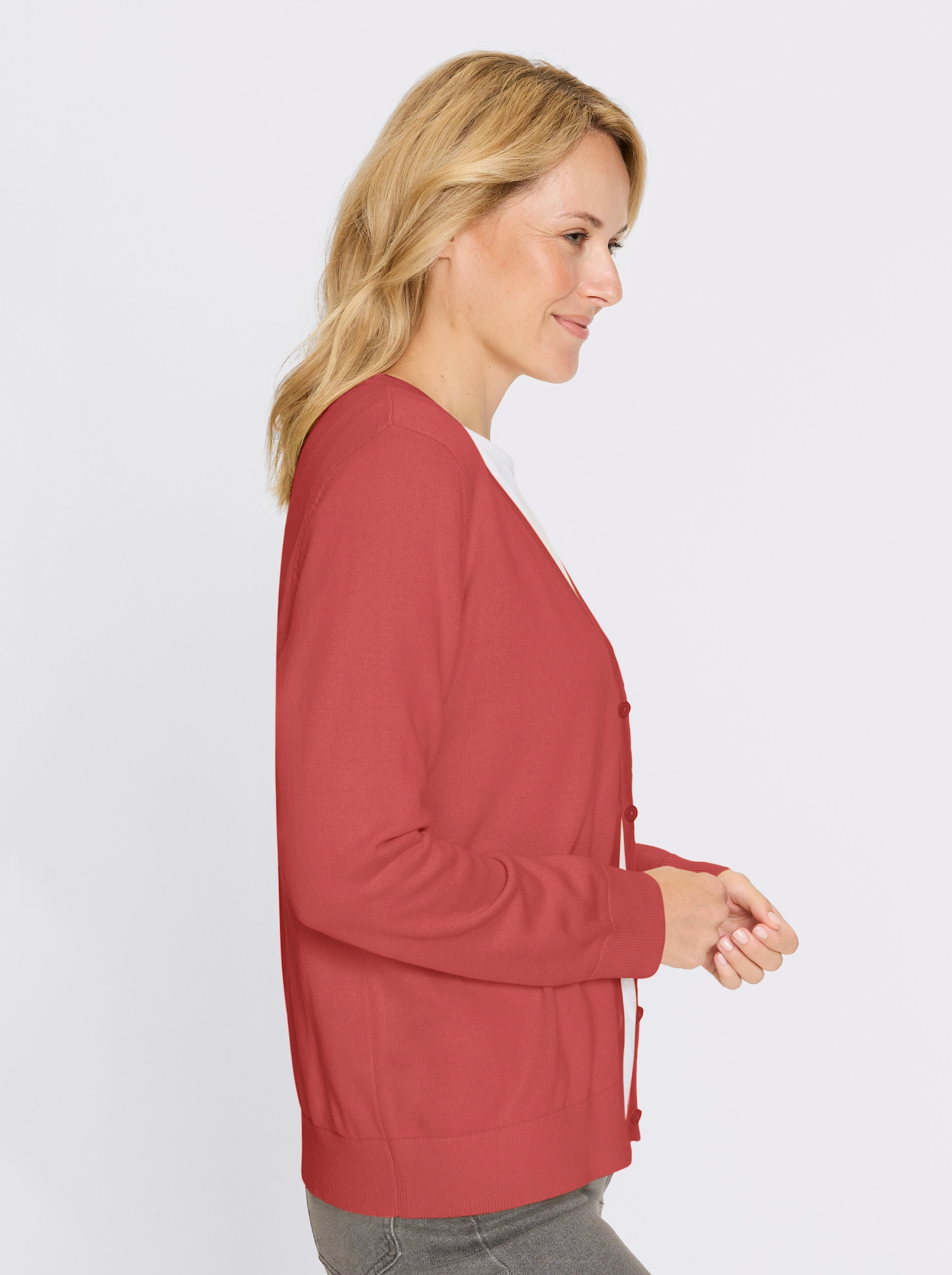 Kofta i bomullsmaterial - korall