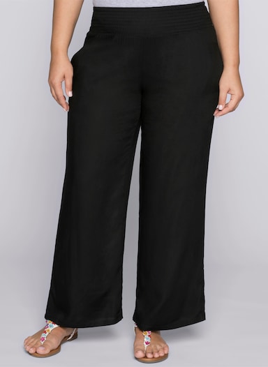 sheego Schlupfhose mit weitem Bein - schwarz