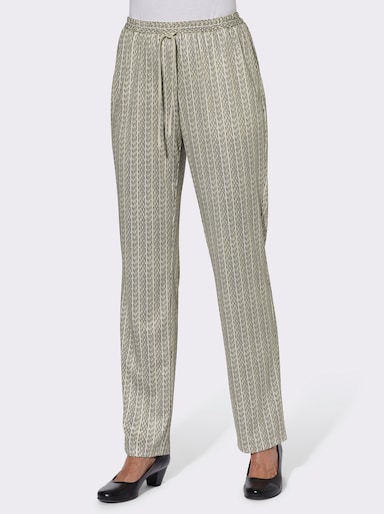 Jerseyhose mit Bindeband - sand-gestreift