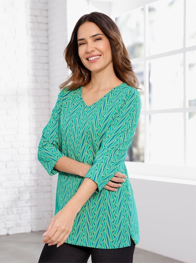 3/4-Arm-Shirt - petrol-bedruckt