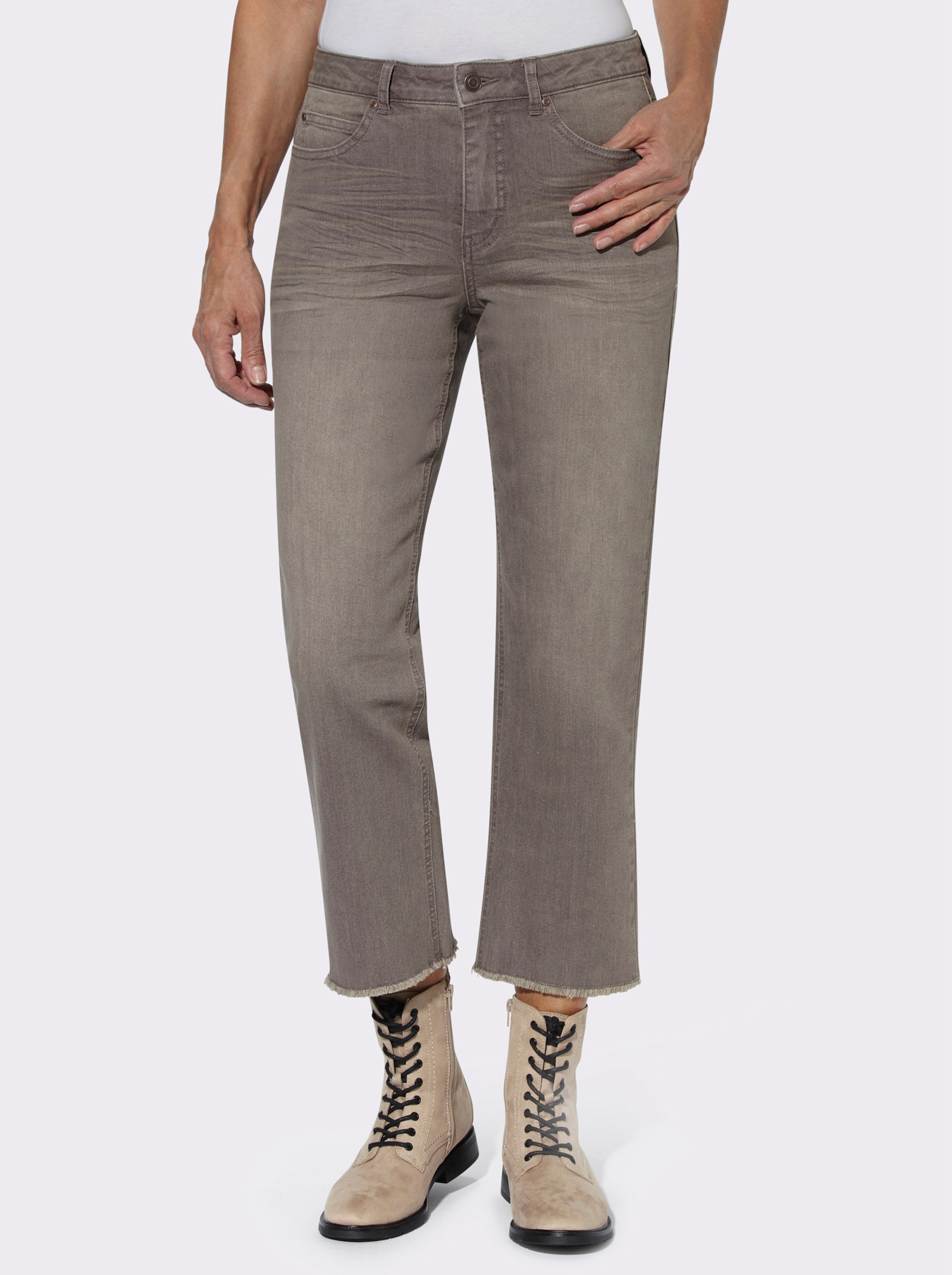 Jeansculotte in taupe/denim Witt