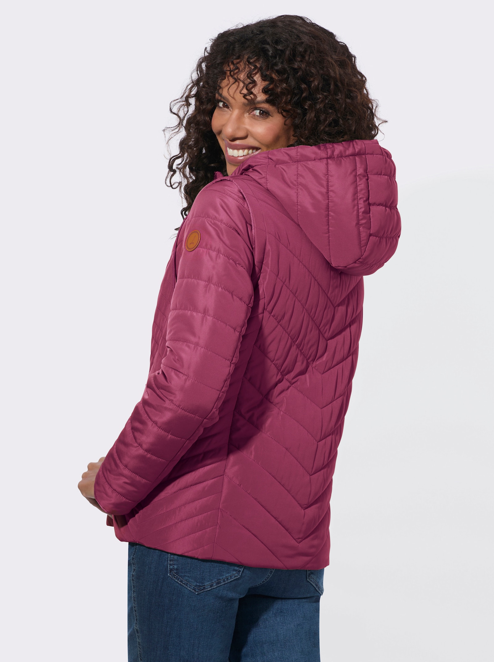  2-in-1-Jacke auch als Weste tragbar - bordeaux