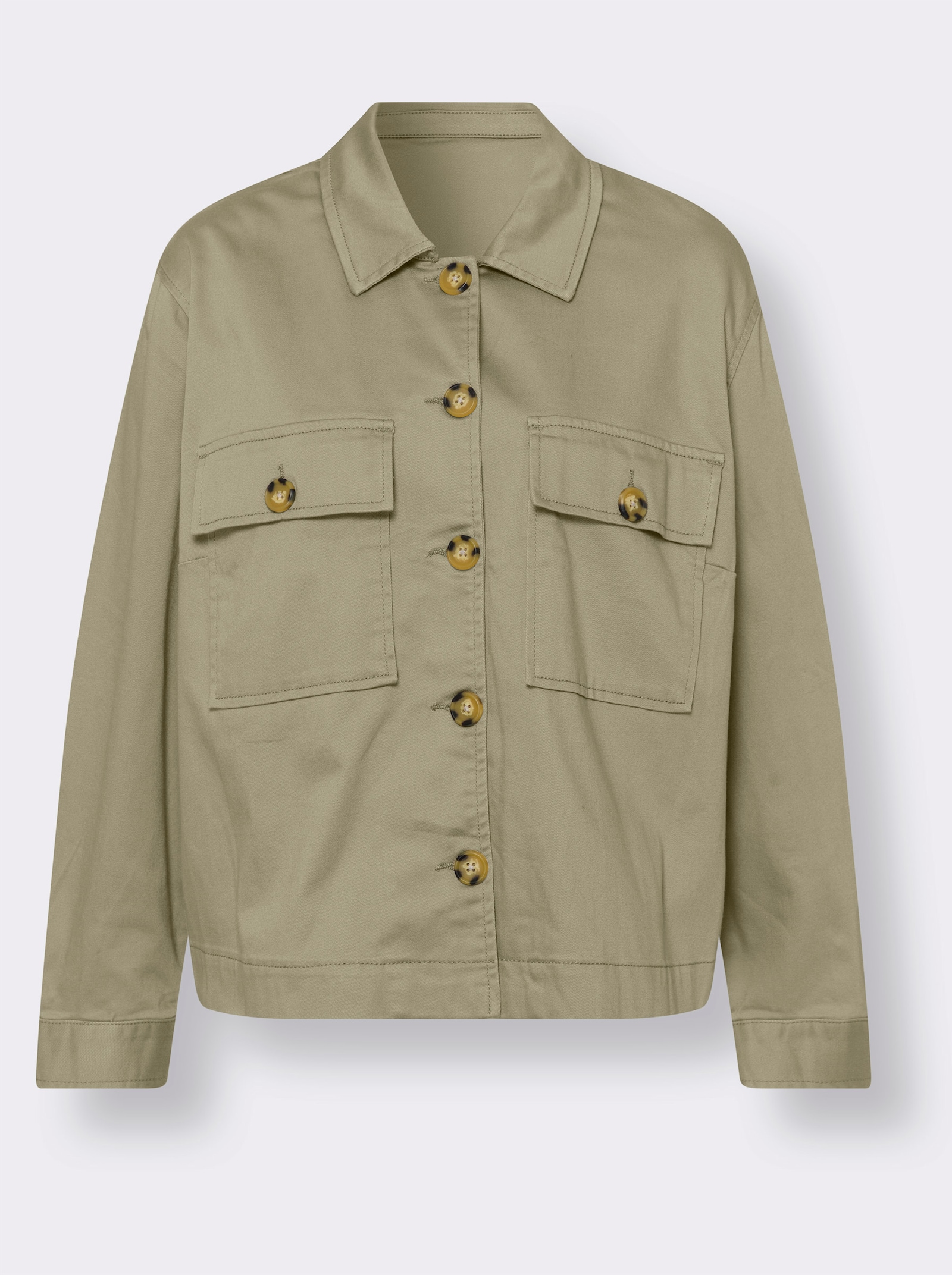 heine Blousonjacke mit Hornimitat-Knöpfen - schlamm