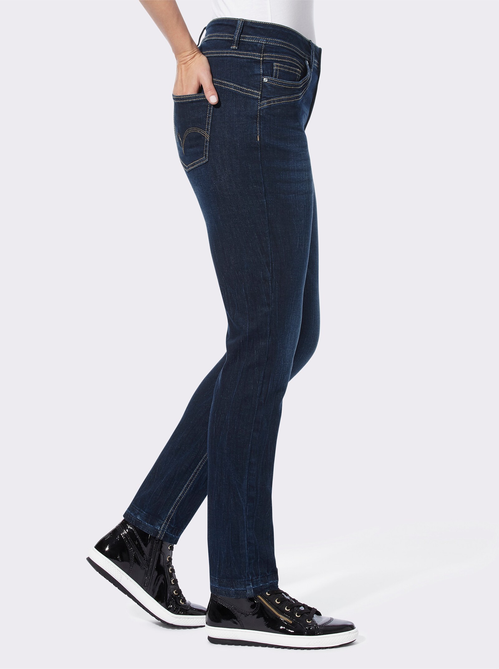 heine Jeans 2-knoopssluiting - darkblue stone-washed
