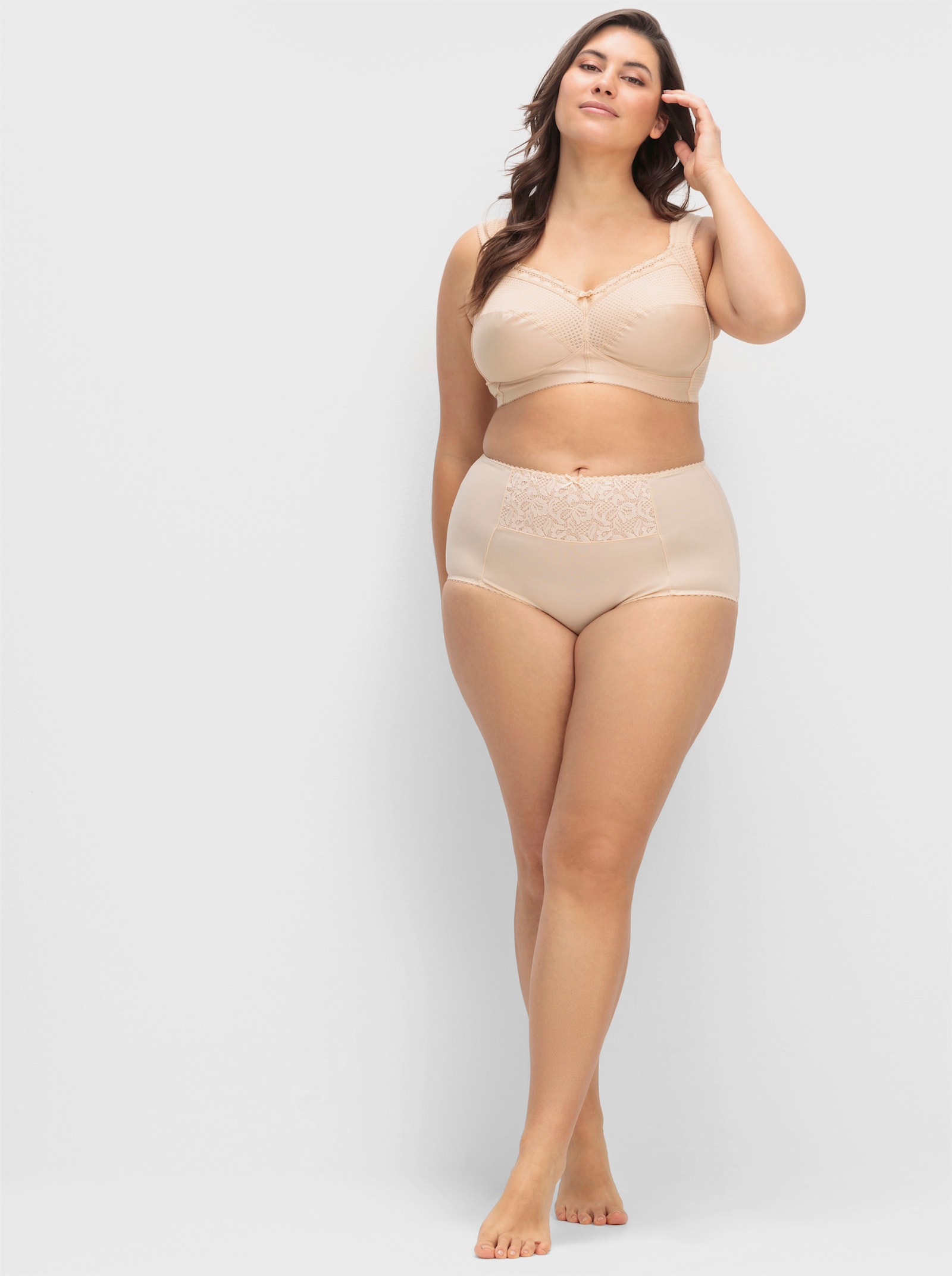 wäschepur Miederslip mit Spitzeneinsatz vorne - elfenbein