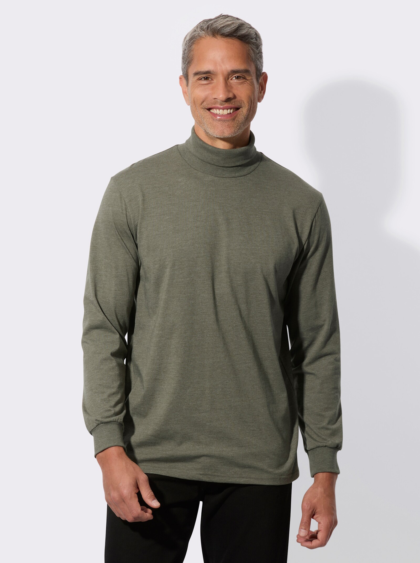Colshirt - kaki gemêleerd