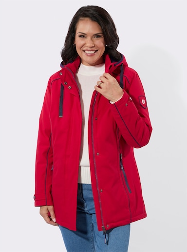 Funktionsjacke mit abnehmbarer Kapuze - rot