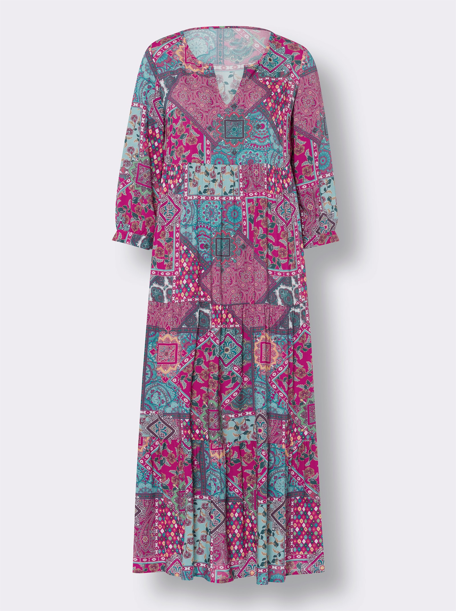 heine Druckkleid mit 3/4-Ärmeln - erdbeere-ozean-bedruckt