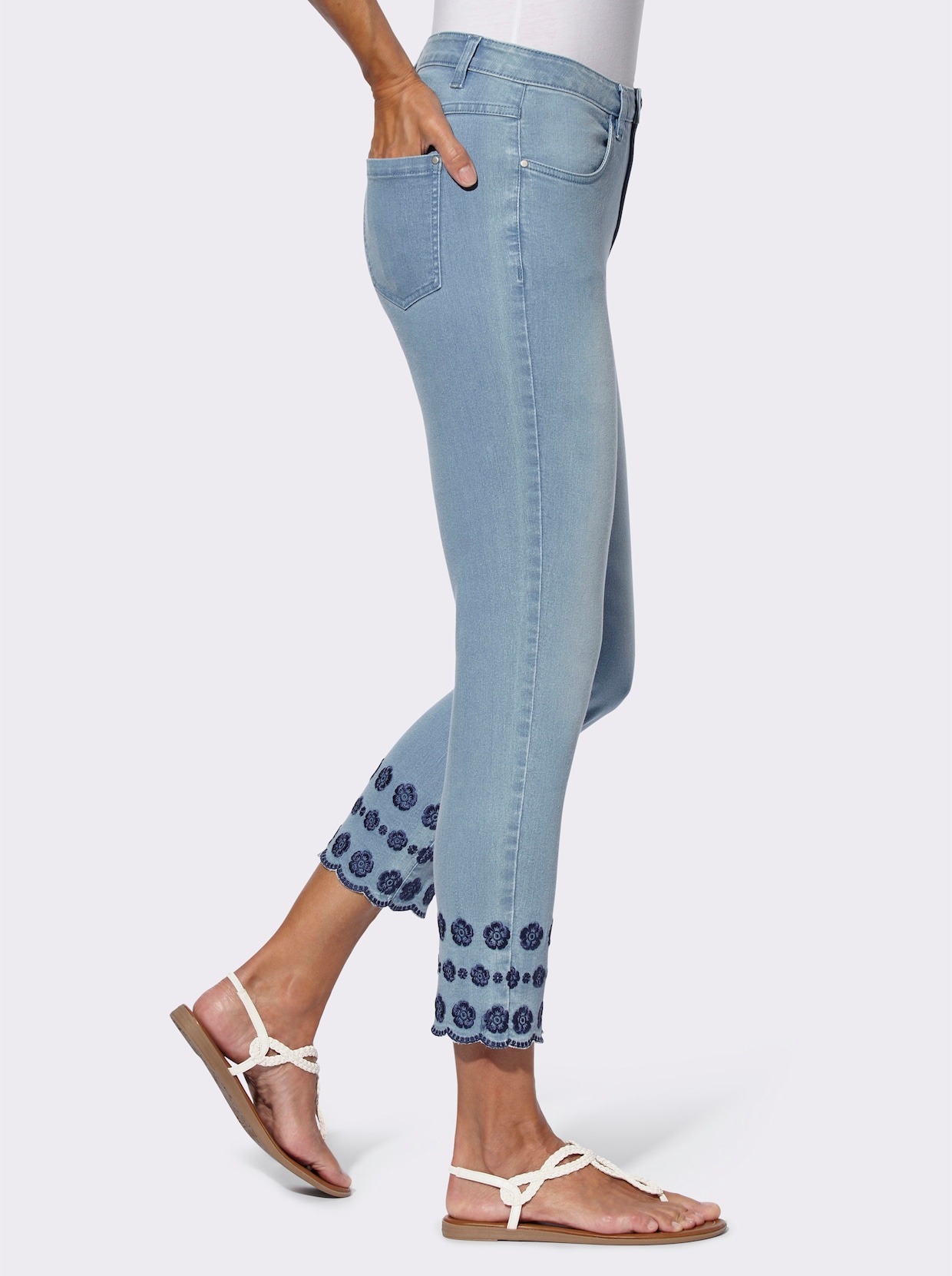 Ankle jeans - blue-bleached