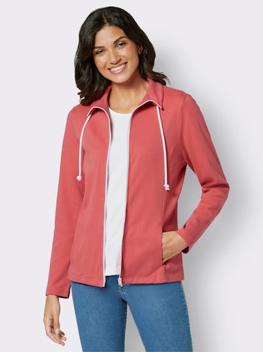 Sweatjacke aus Interlock-Jersey, formstabil - grapefruit