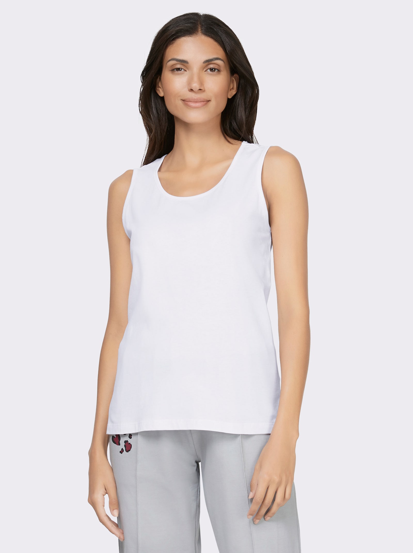 Trägertop mit Rundhals-Ausschnitt - weiß