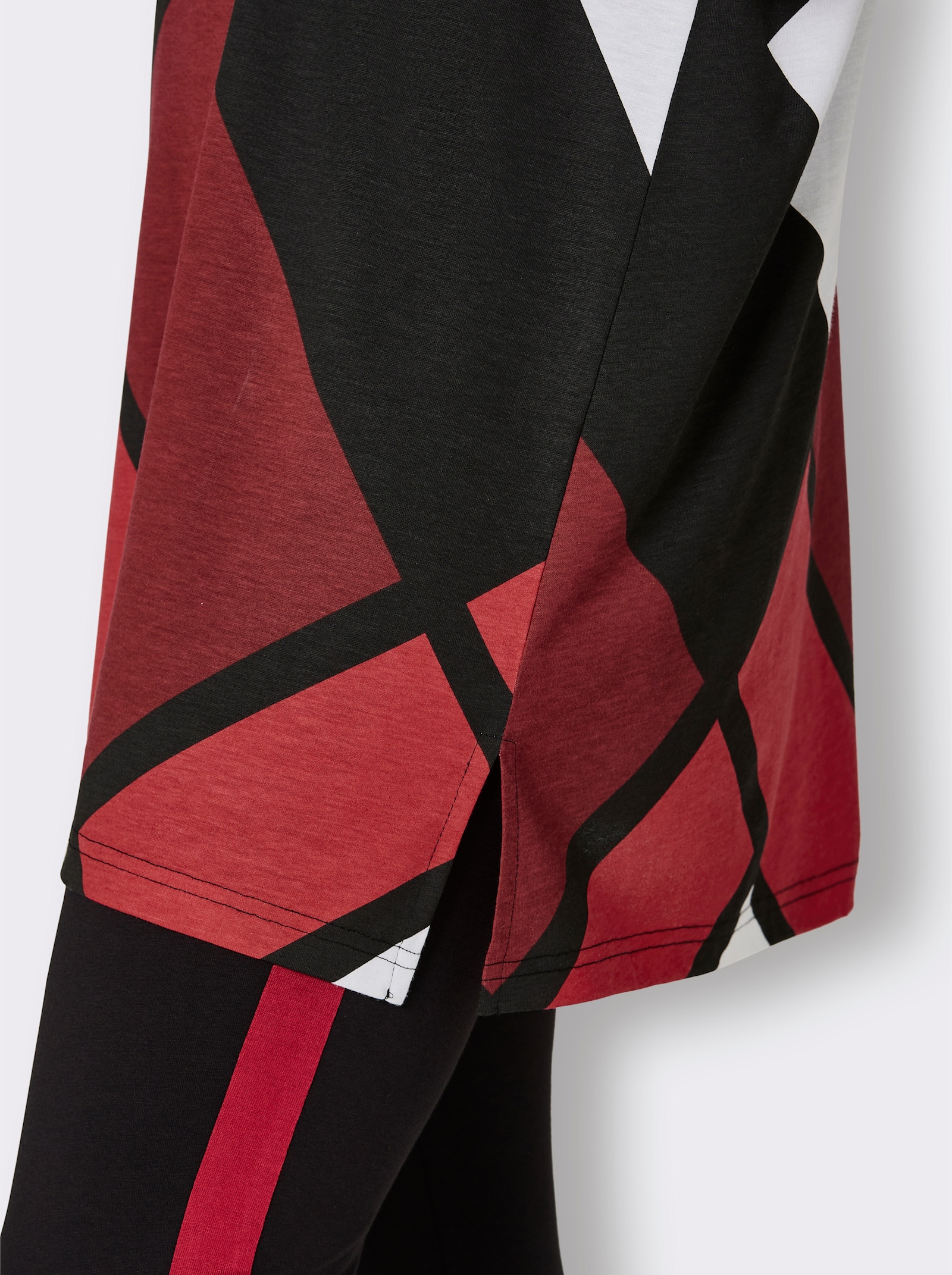 wäschepur Pyjama court avec motif graphique - noir-rouge imprimé