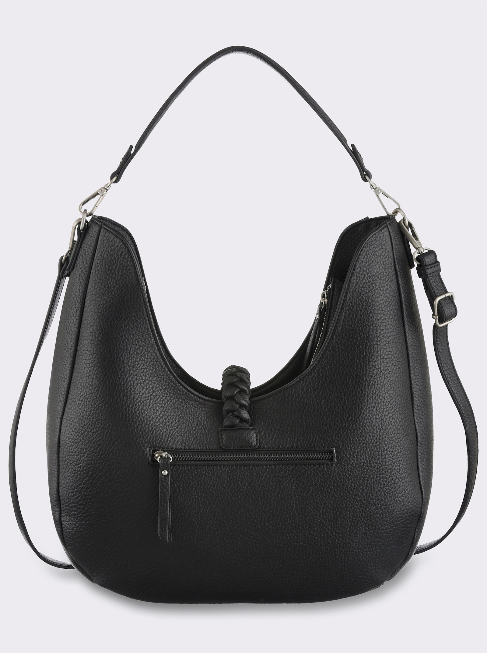 heine Handtasche mit Flechtverzierung - schwarz