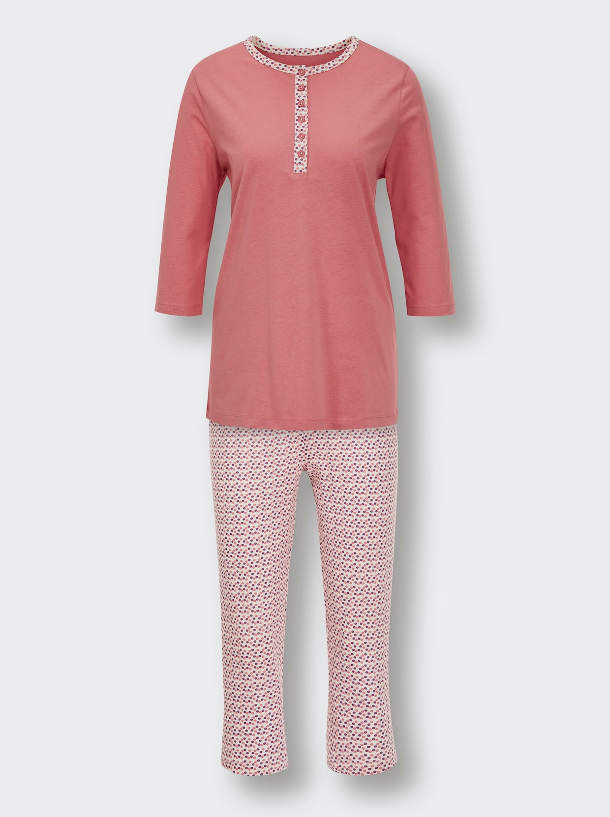 wäschepur Pyjama - flamingo/champagne gestippeld