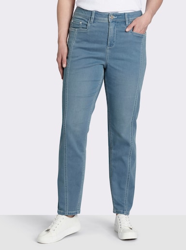 sheego Skinny Jeans mit Push-up-Abnähern - blue-bleached