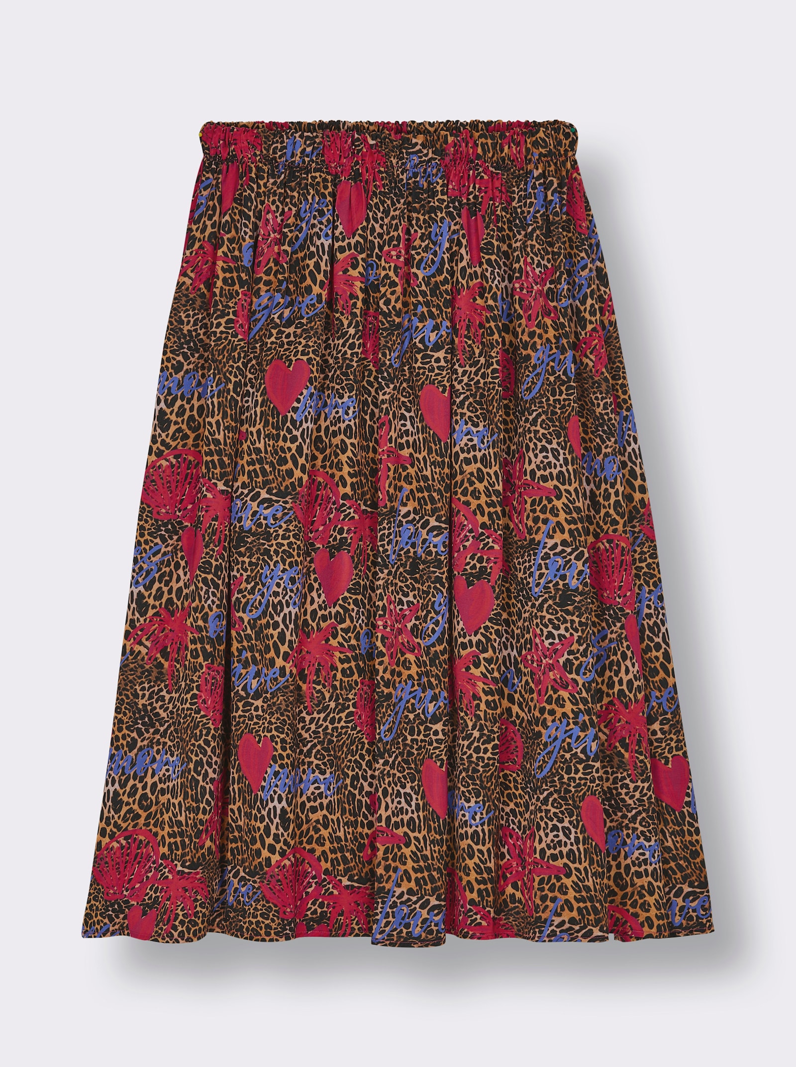 sheego loves miss goodlife Schlupfrock im Mustermix - camel-schwarz-bedruckt