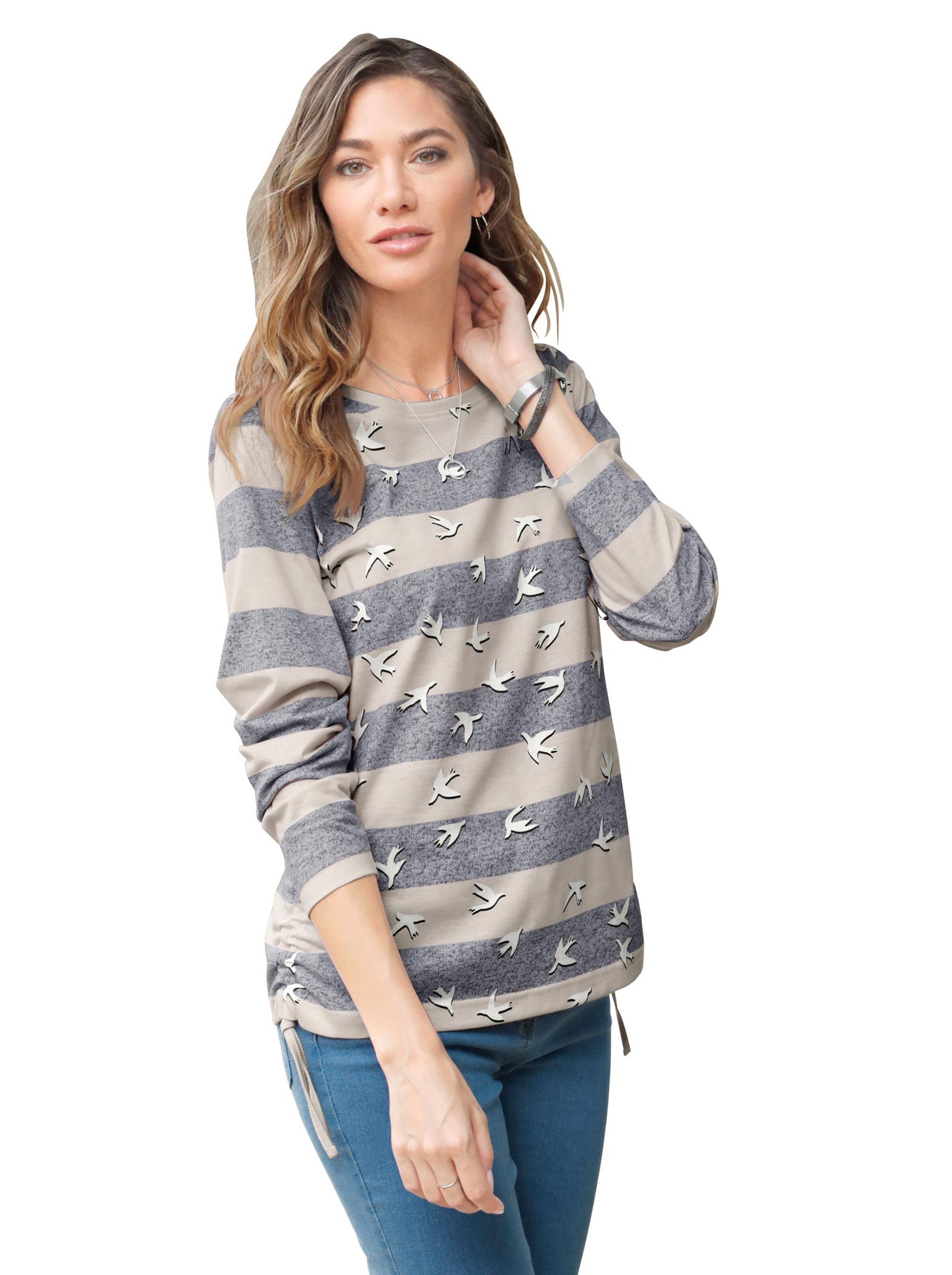 Shirt - grau-geringelt