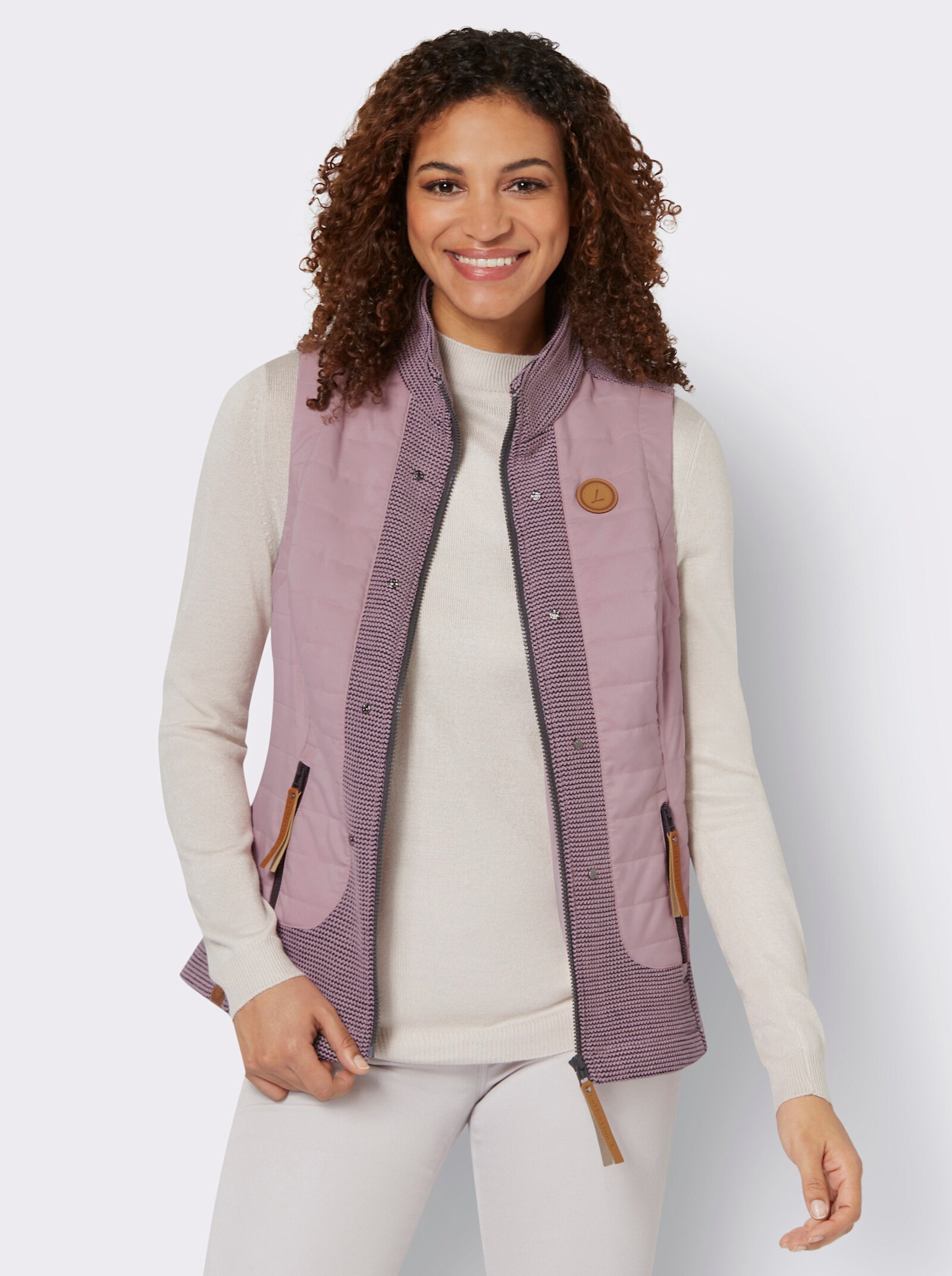 Weste mit Nietenverzierung - mauve