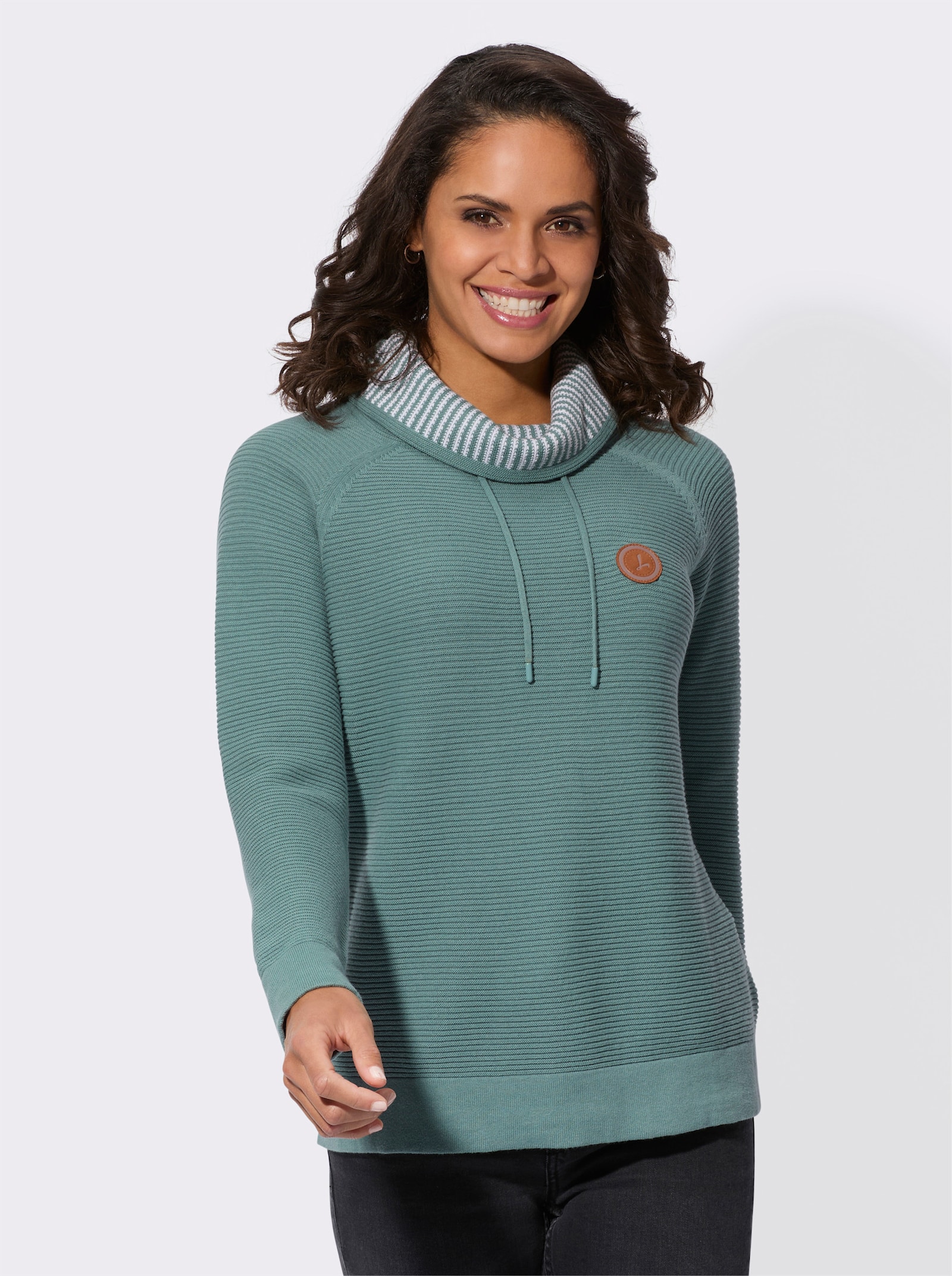 Pullover im Linksstrick - jade