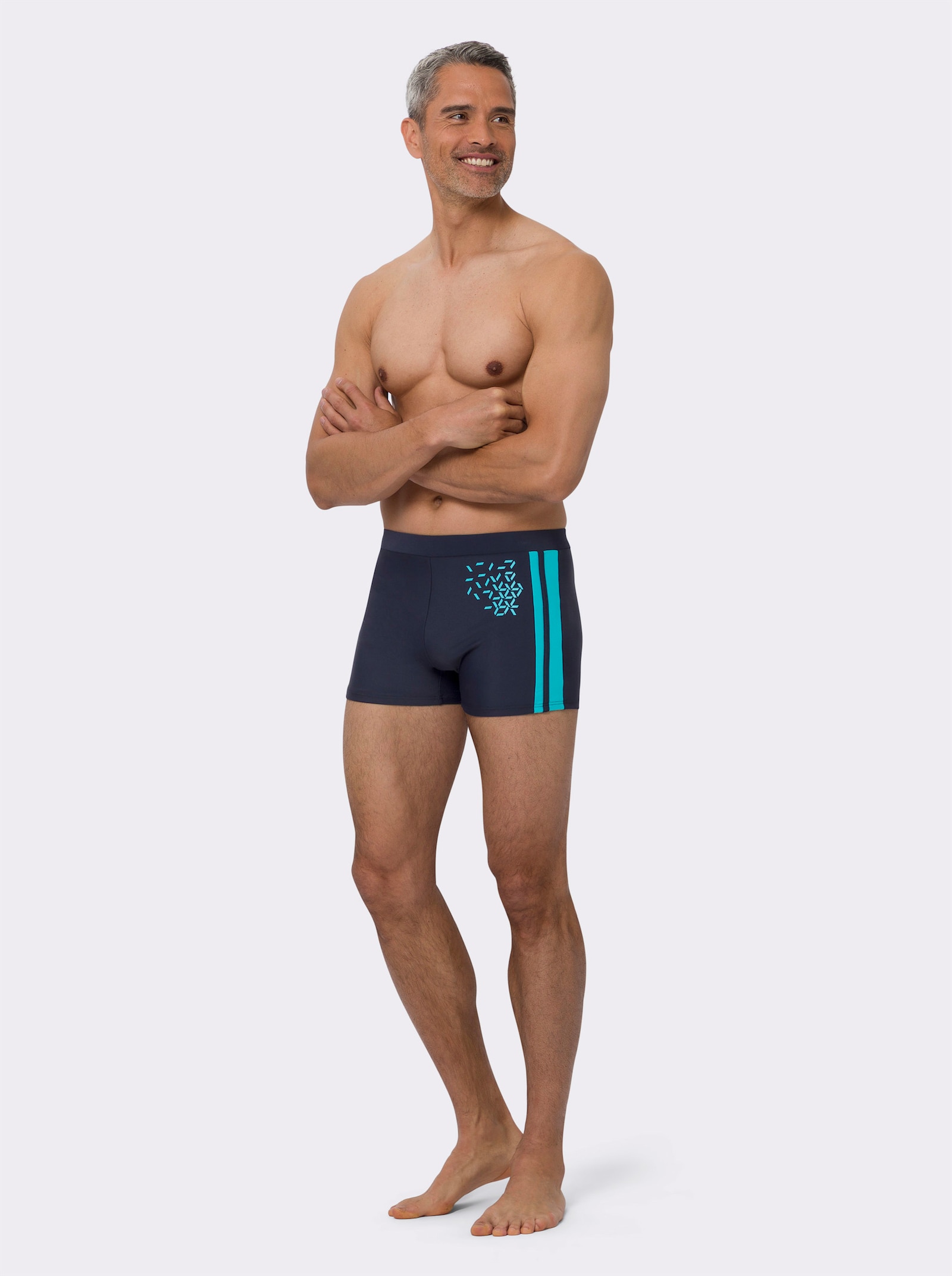 Plavky s nastavitelným páskem na zavázání uvnitř - námořnická modrá