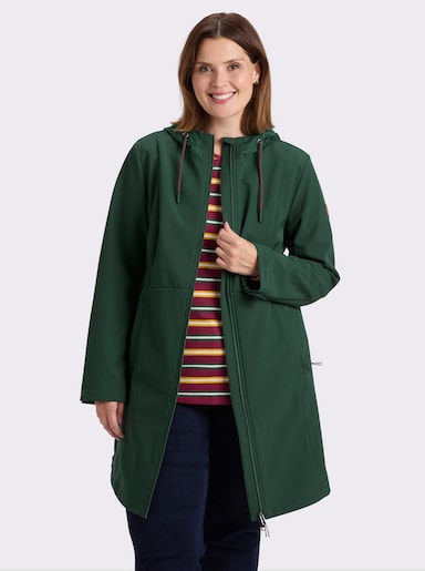 sheego Softshelljacke mit regulierbaren Seitenschlitzen - moos