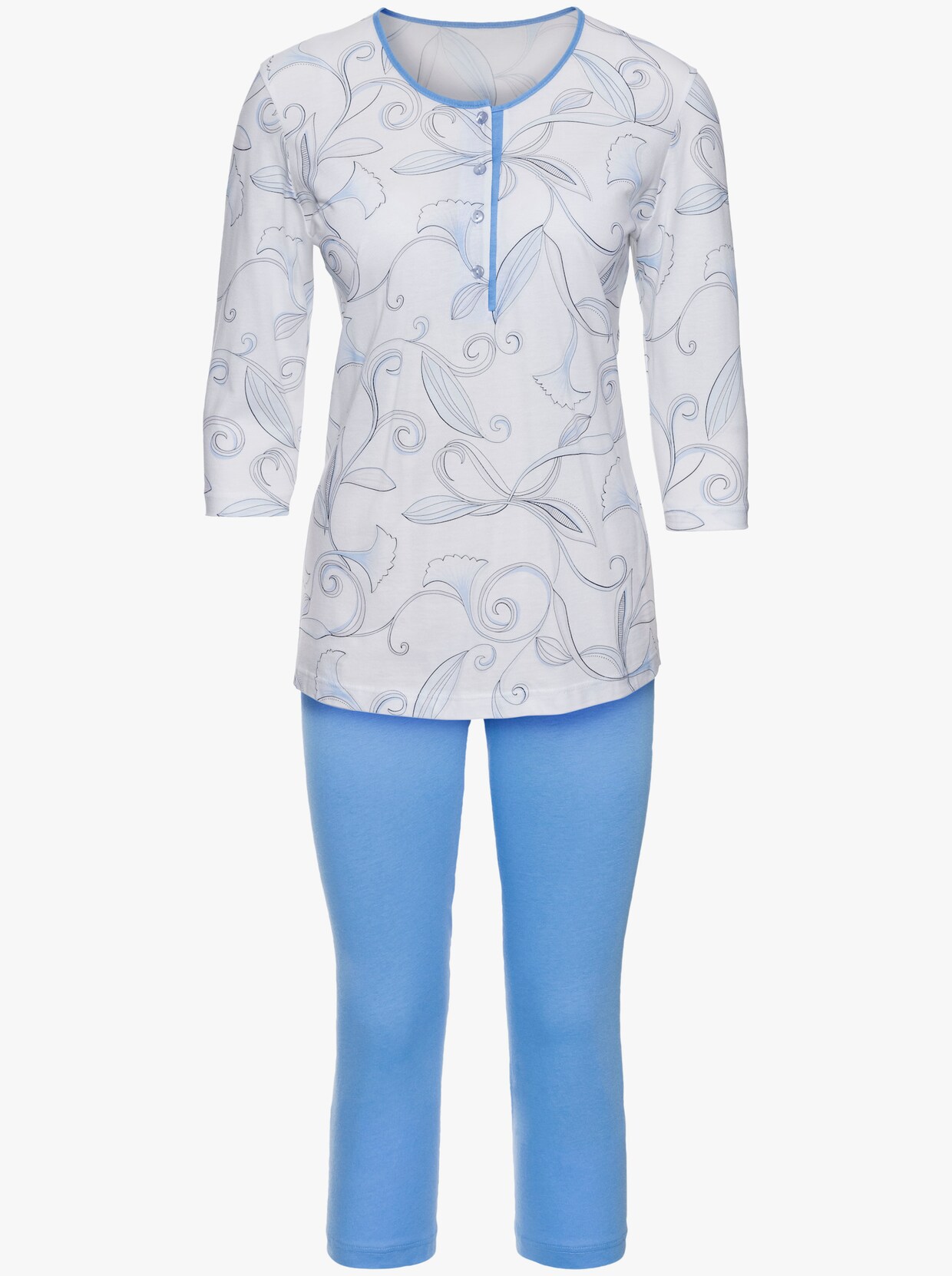Ascafa Schlafanzug - bleu-bedruckt
