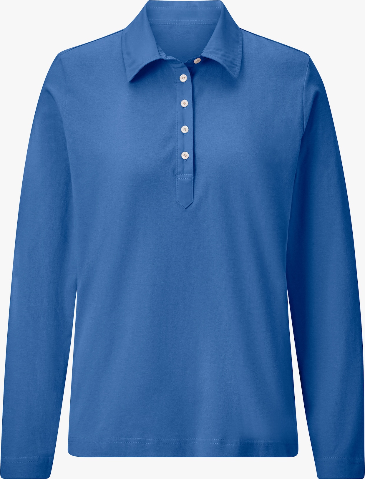 Langarm-Poloshirt - blau