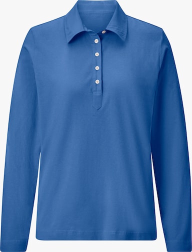 Langarm-Poloshirt - blau