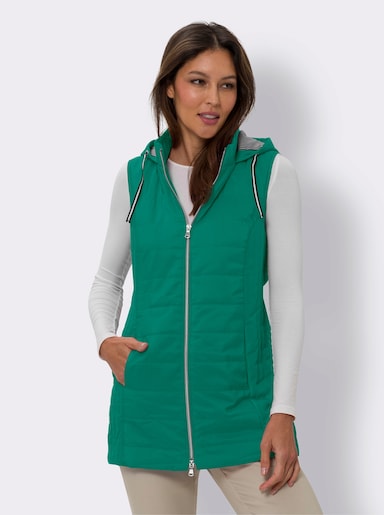 Steppweste mit Innenfutter, gestreift - grün