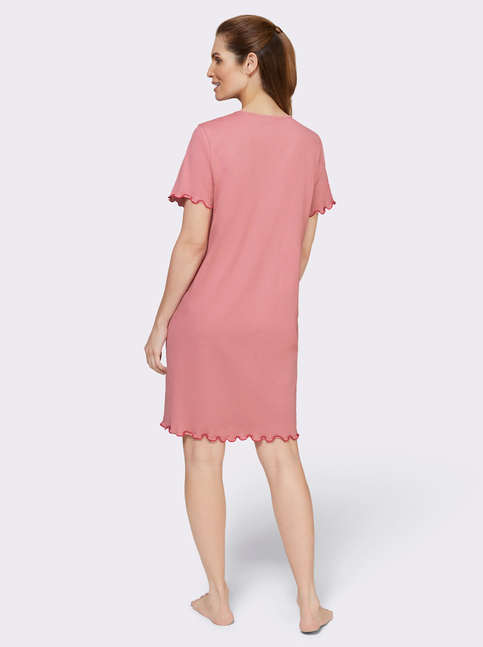 wäschepur T-shirt de nuit avec motif floral - vieux rose + rose clair imprimé