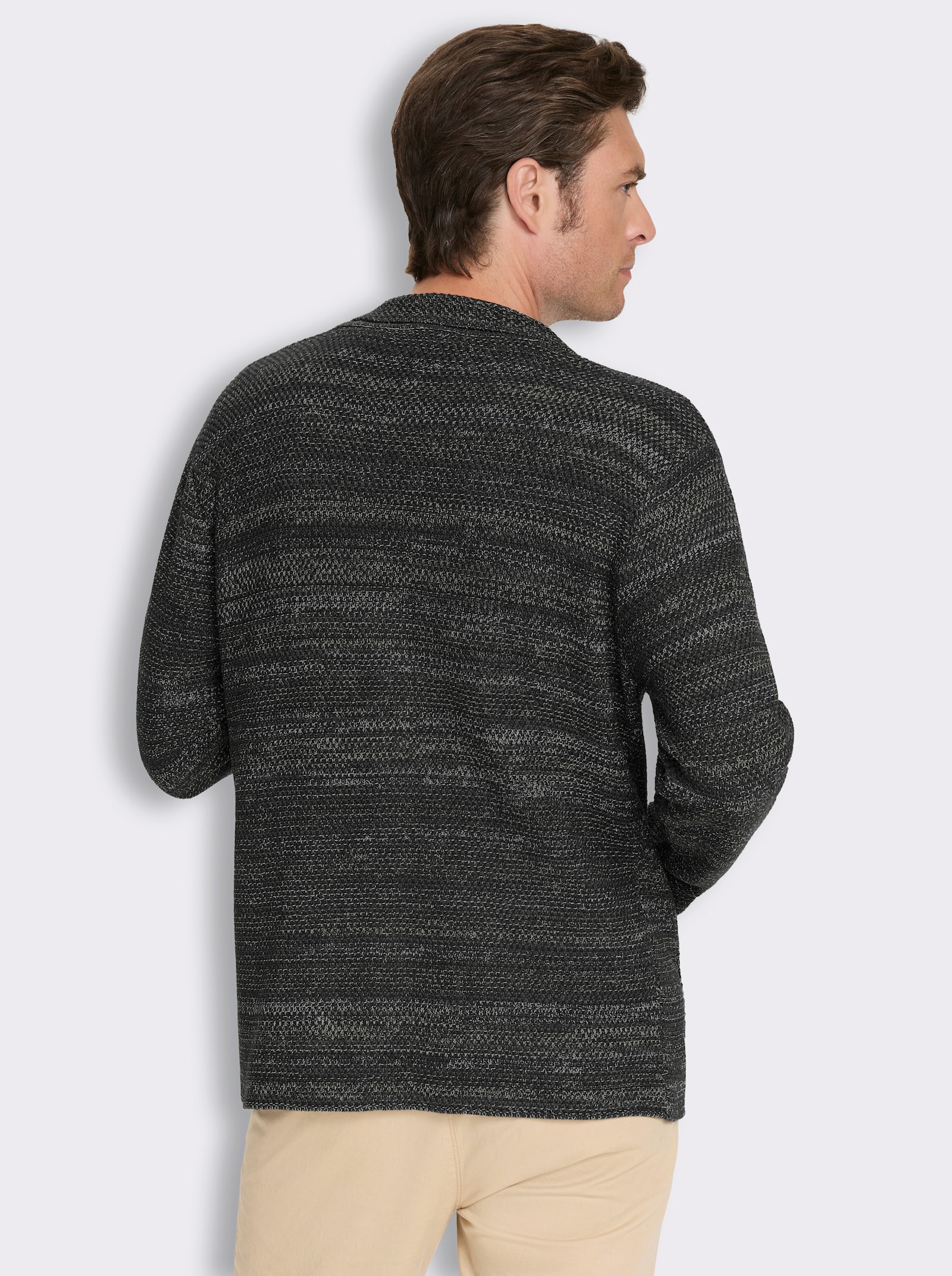 Marco Donati Strickjacke in Melange-Optik - grau-gemustert