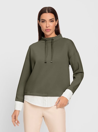 heine Stehkragenshirt in 2-in-1 Optik - khaki