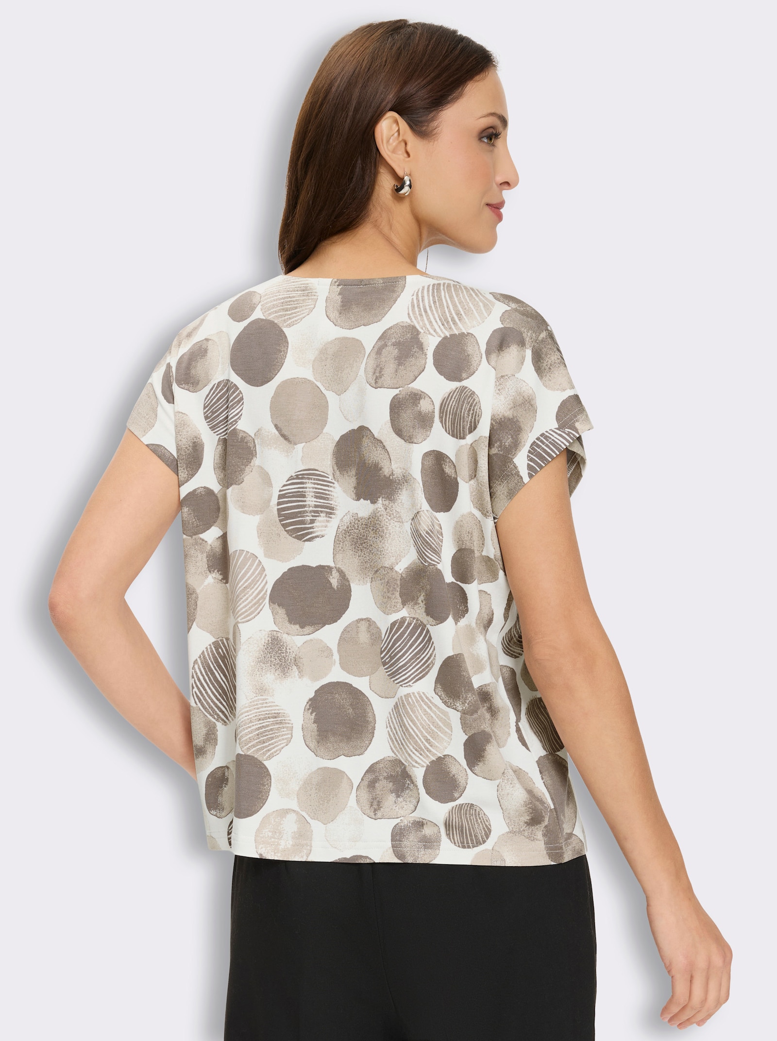 Print-Shirt mit überschnittenen Schultern - ecru-sesam-bedruckt