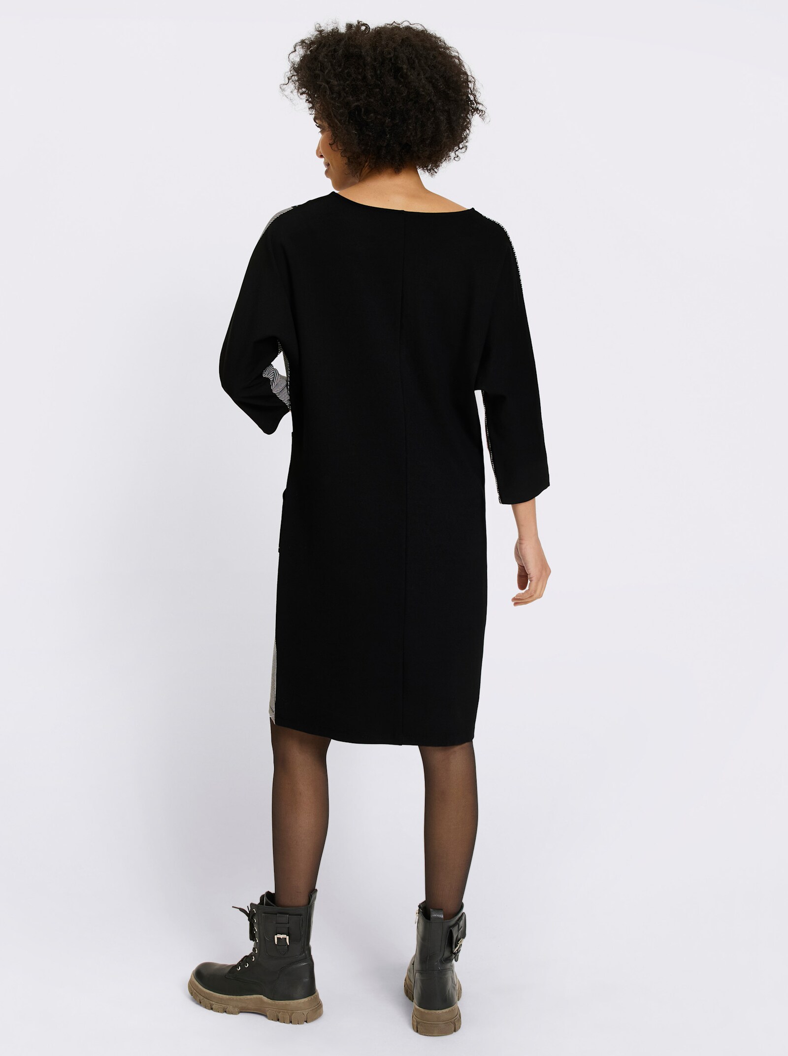 heine Webkleid mit Patch-Elementen - schwarz