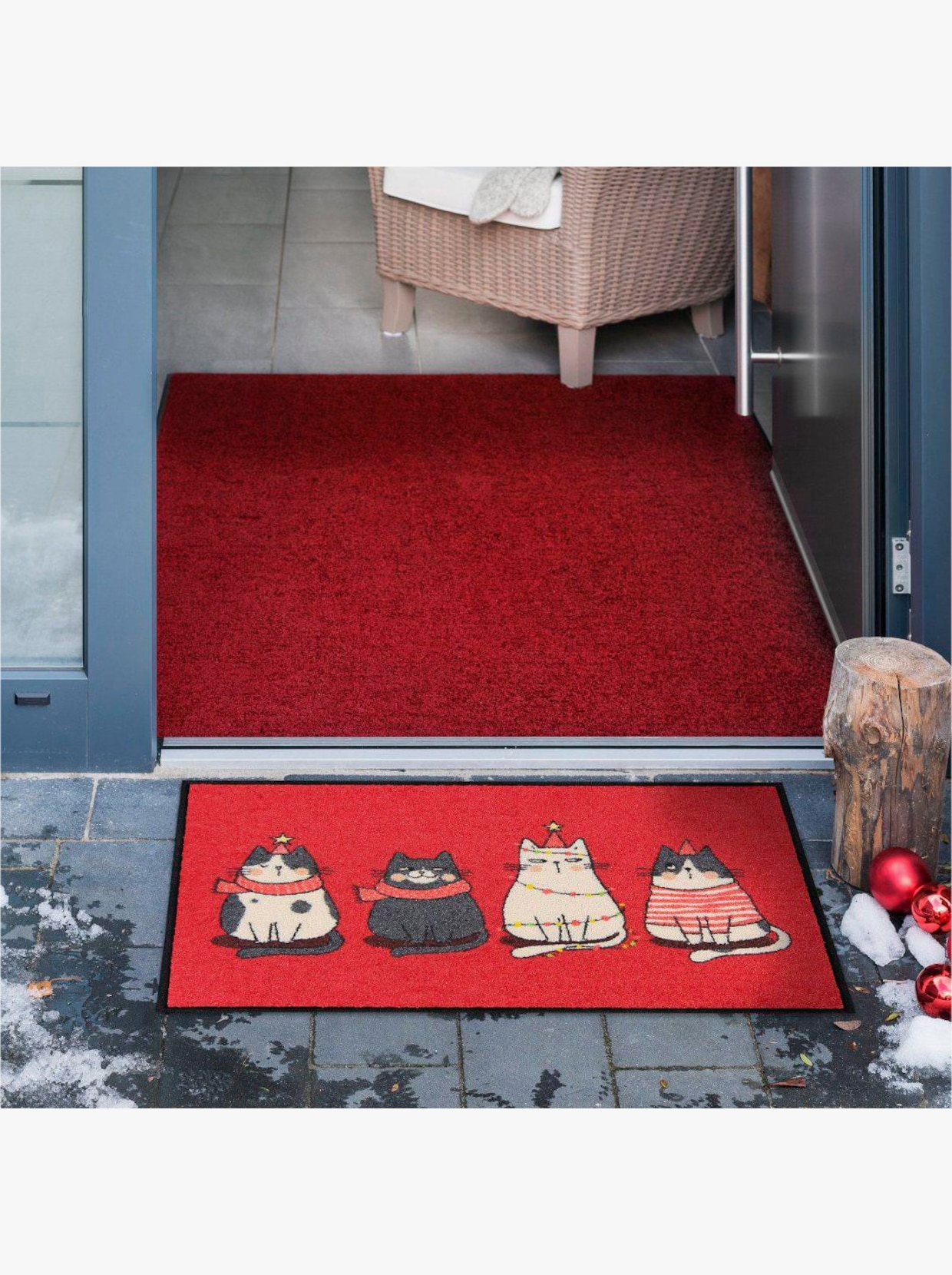 Salonloewe Fußmatte - rot-bedruckt