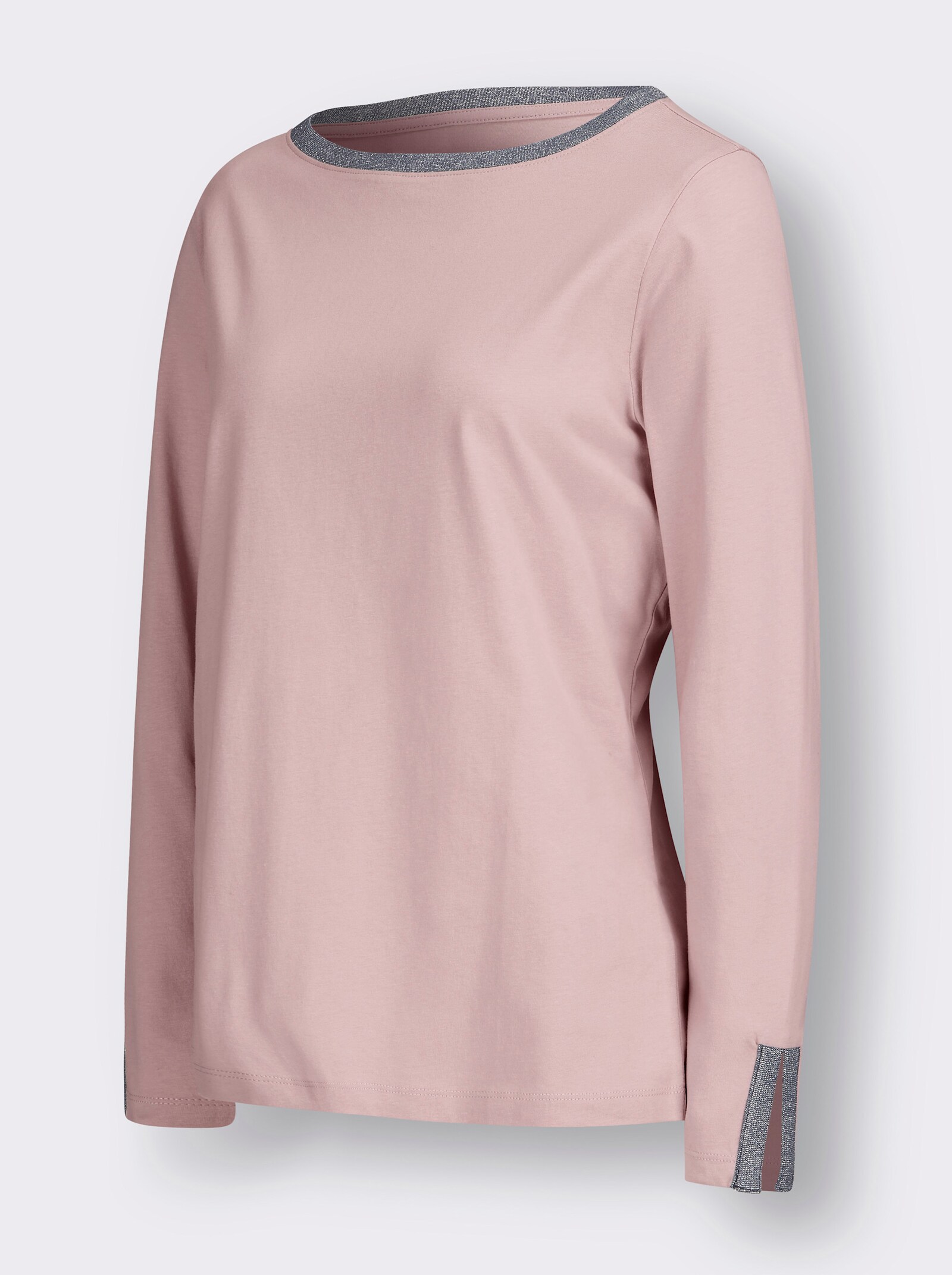 Shirt met lange mouwen en glitterband - hortensia