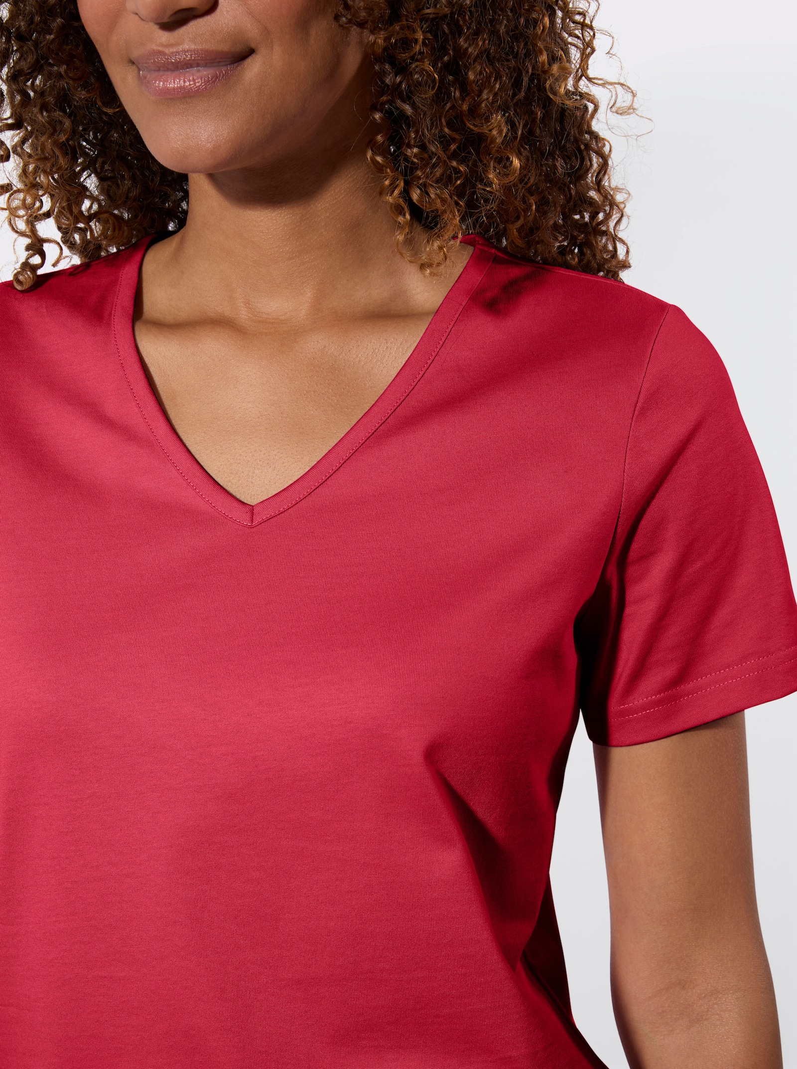 Tričko s krátkým rukávem v balení po 2 ks - červená + ecru