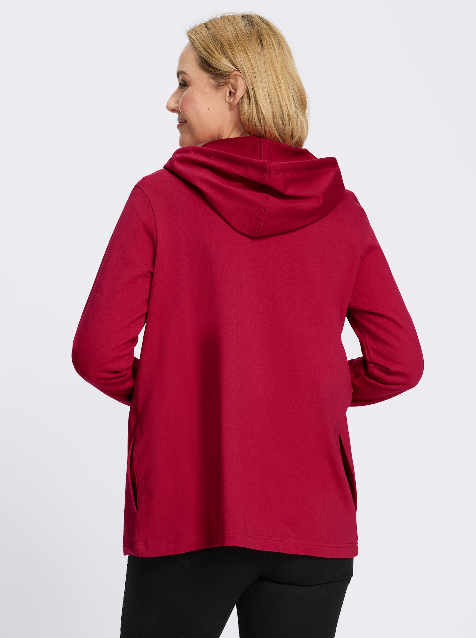 Sweatjacke mit Kapuze - rot
