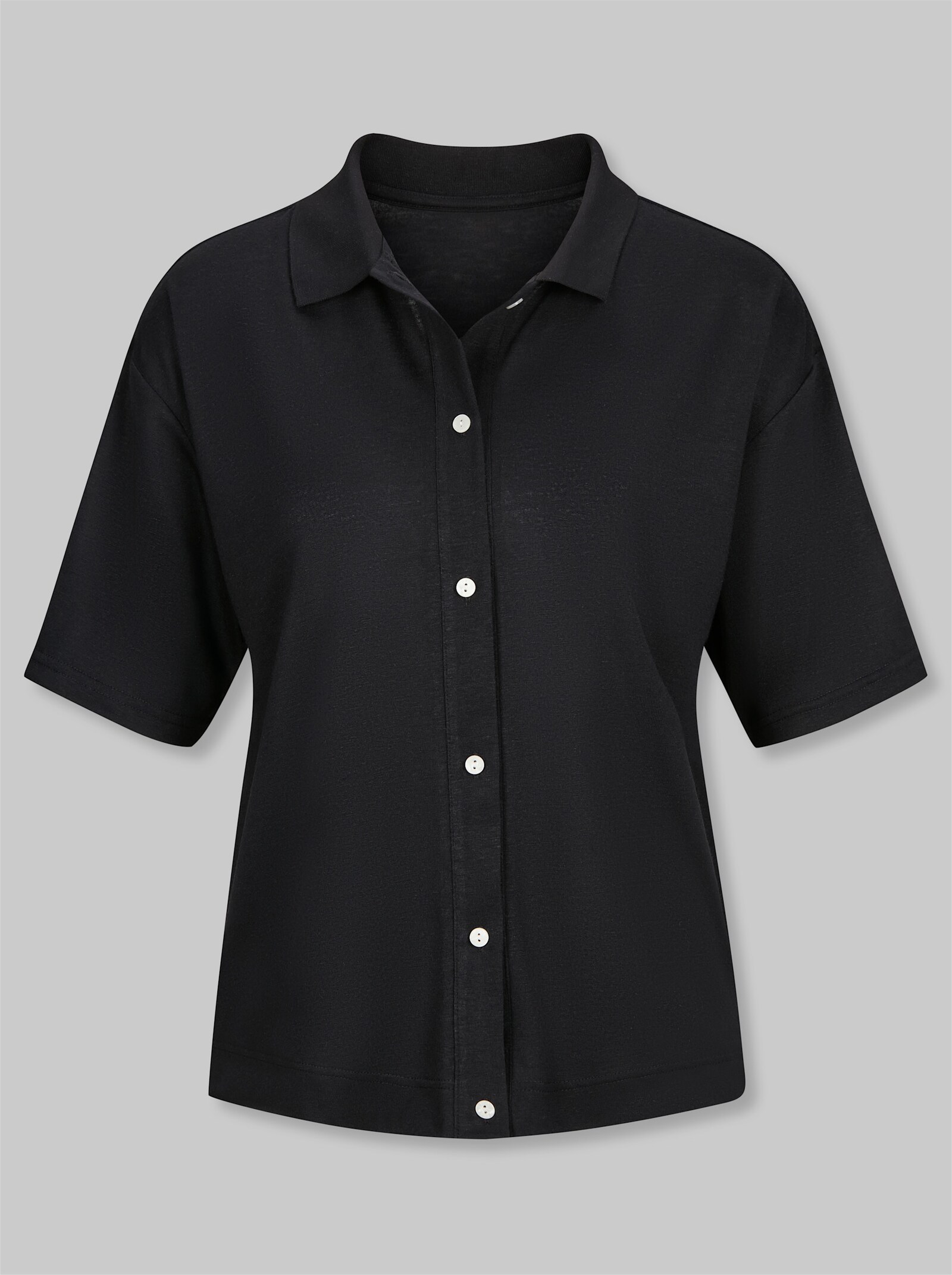 heine Blusenshirt mit Kragen - schwarz