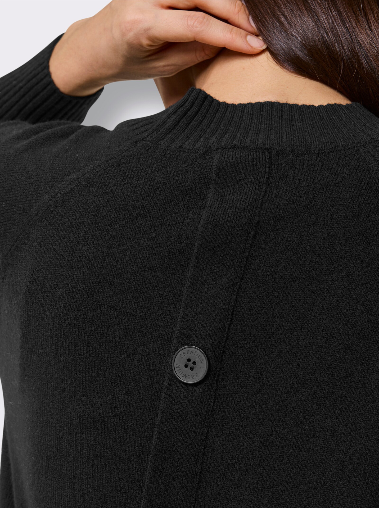 CREATION L PREMIUM Stehkragenpullover - schwarz