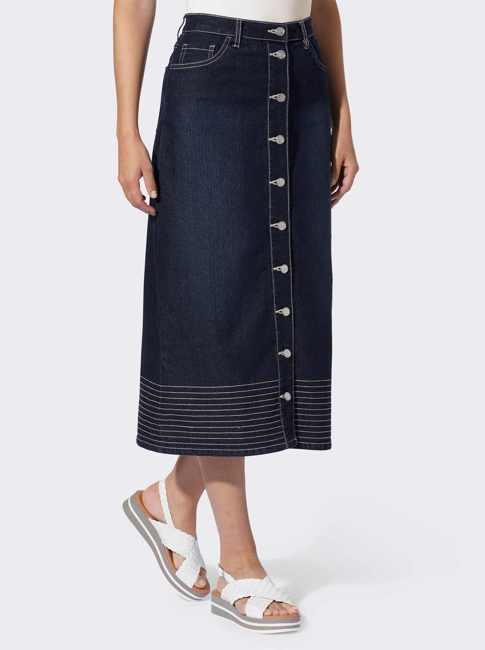 heine Jeansrock mit Kontrastnähten - dark blue