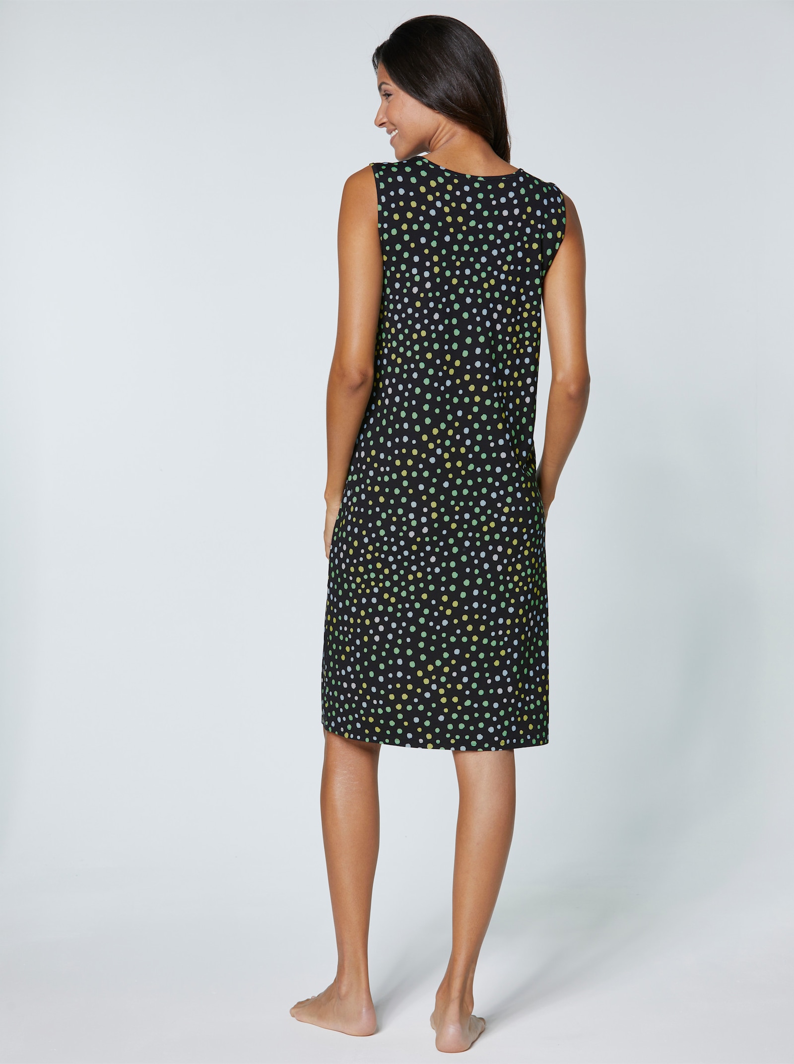 feel good Sommerkleid mit Tupfen-Dessin - schwarz-bedruckt