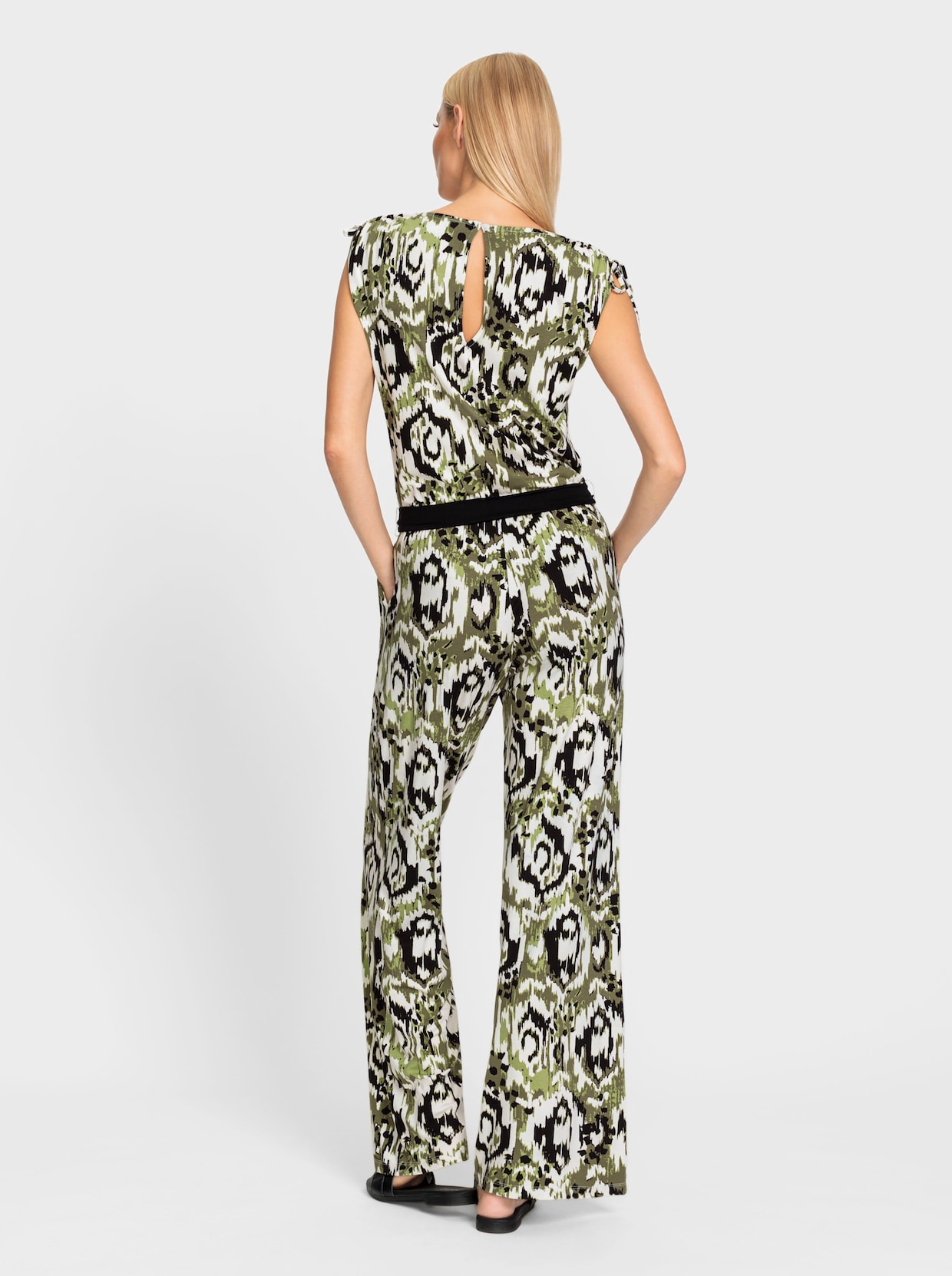 heine Jumpsuit - champagner-oliv-bedruckt