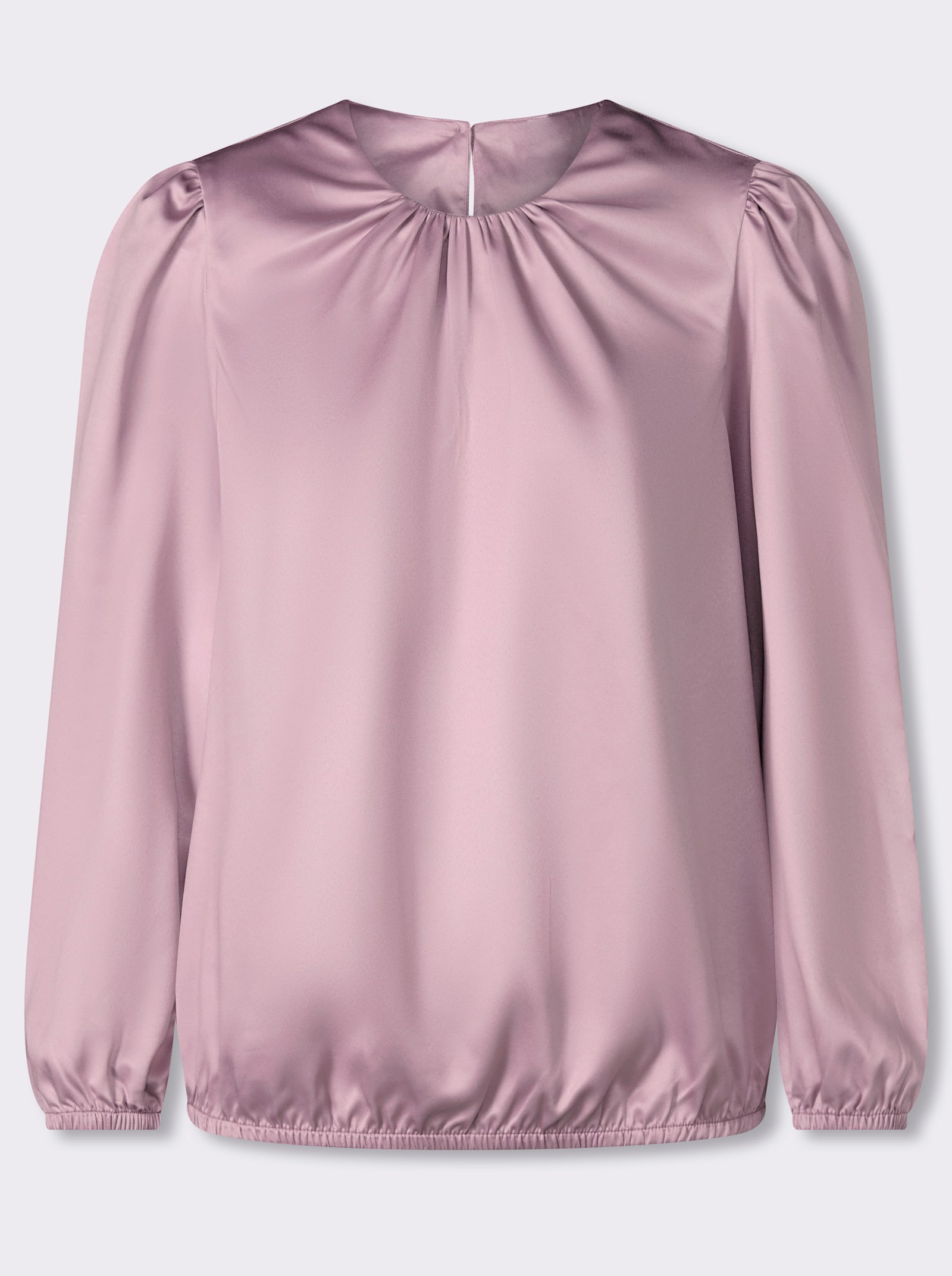 Satinbluse mit Raffung - hortensie