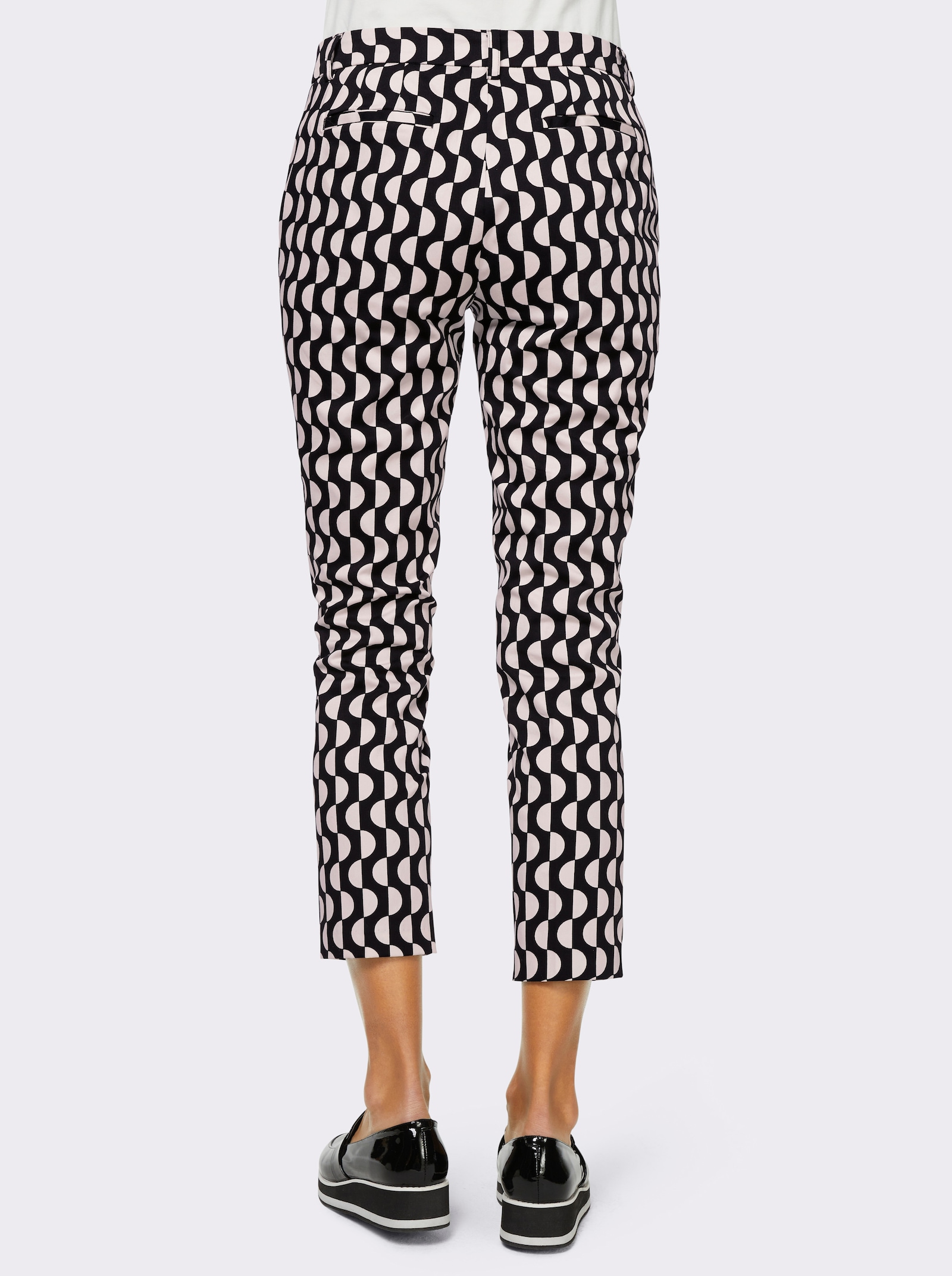 heine Druckhose mit grafischem Muster - schwarz-ecru-bedruckt